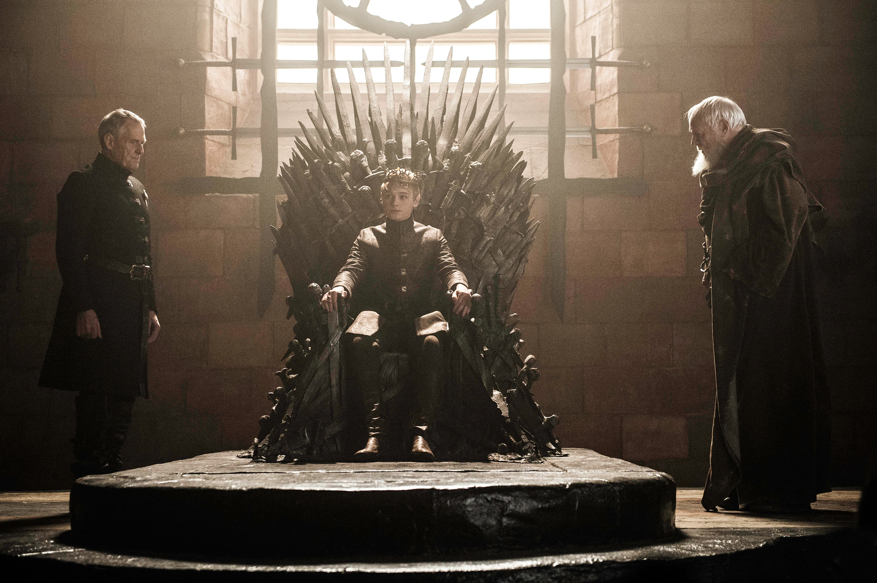 Tommen Baratheon on the Iron Throne HD Wallpaper