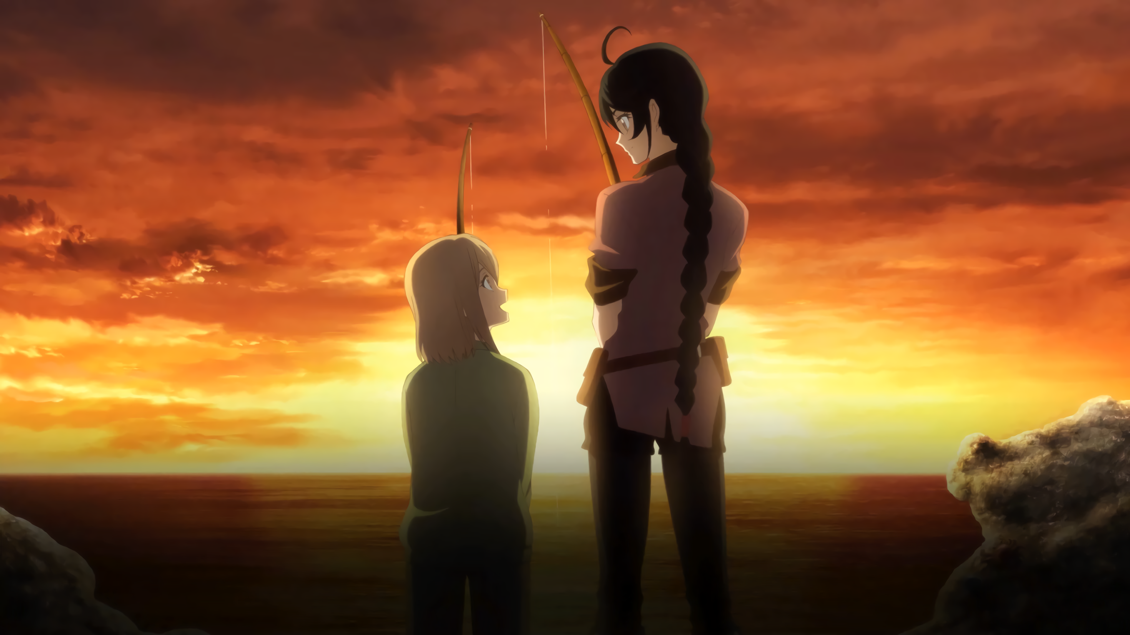 Velvet Crowe fishing at sunset HD Wallpaper
