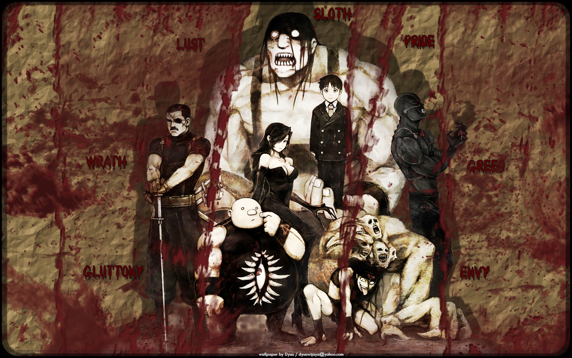 The Seven Deadly Sins from Fullmetal Alchemist HD Wallpaper