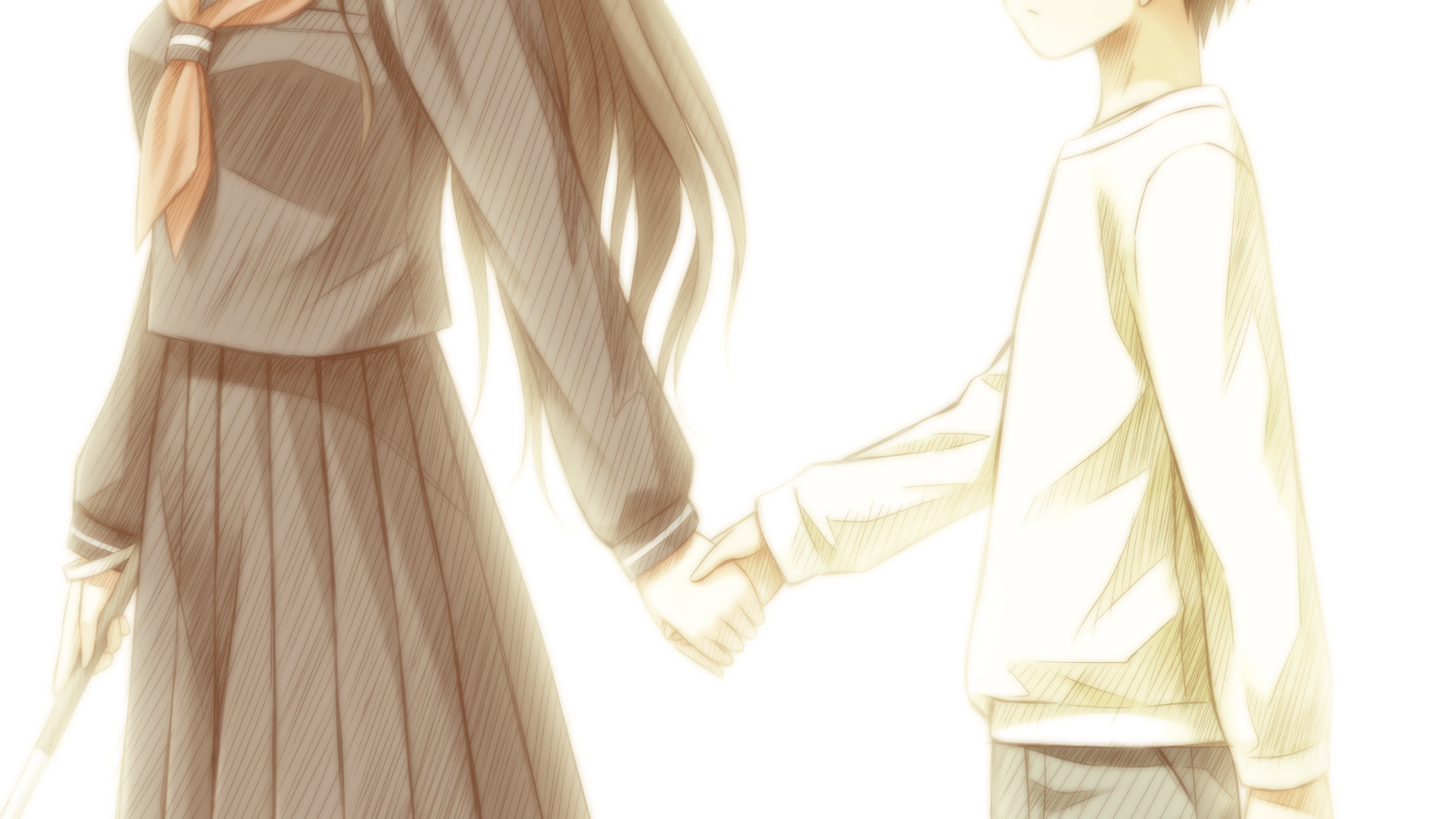 Matsushita from Angel Beats! holding hands HD Wallpaper