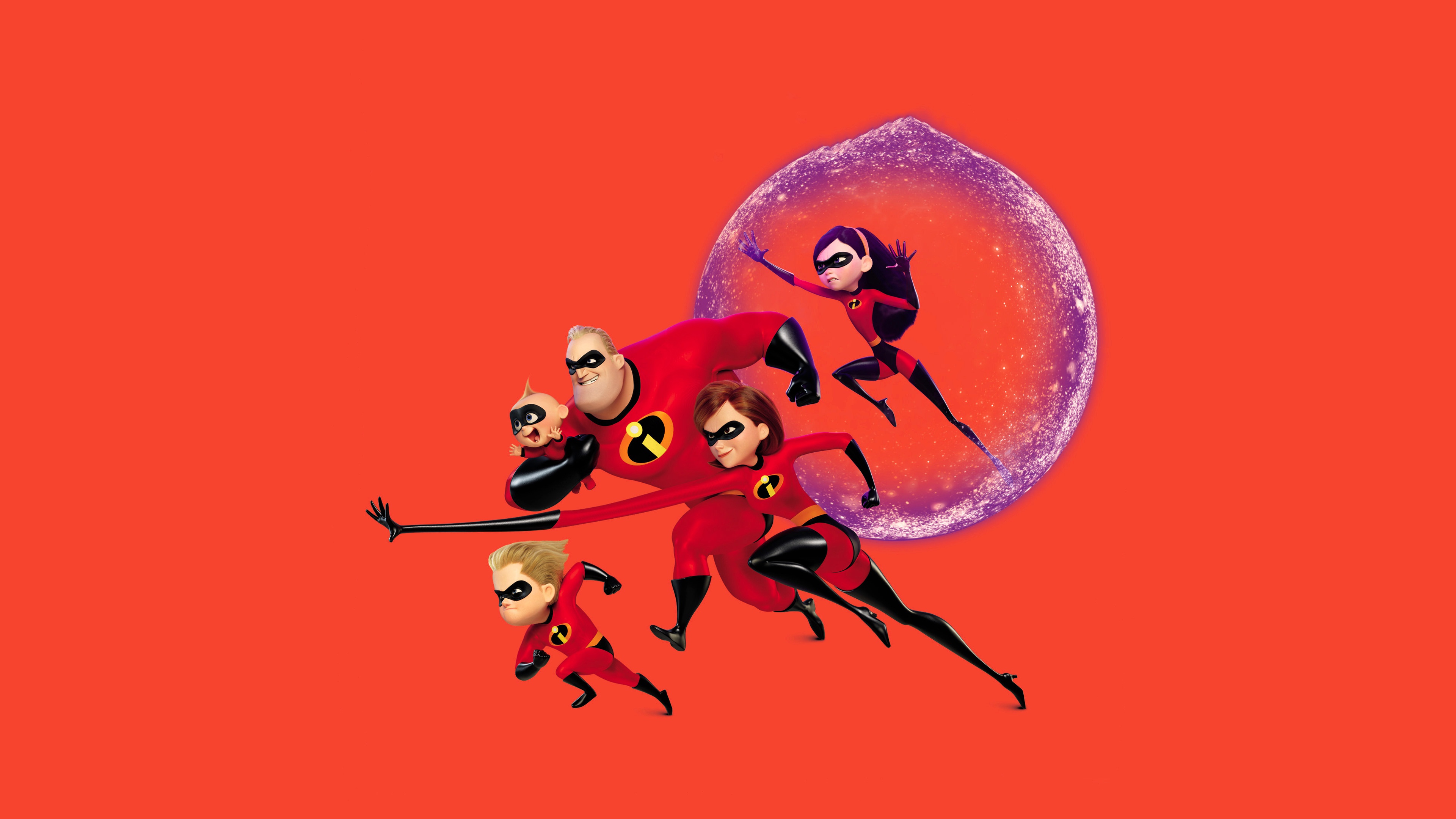 The Incredibles Family running with Violet's force field HD Wallpaper