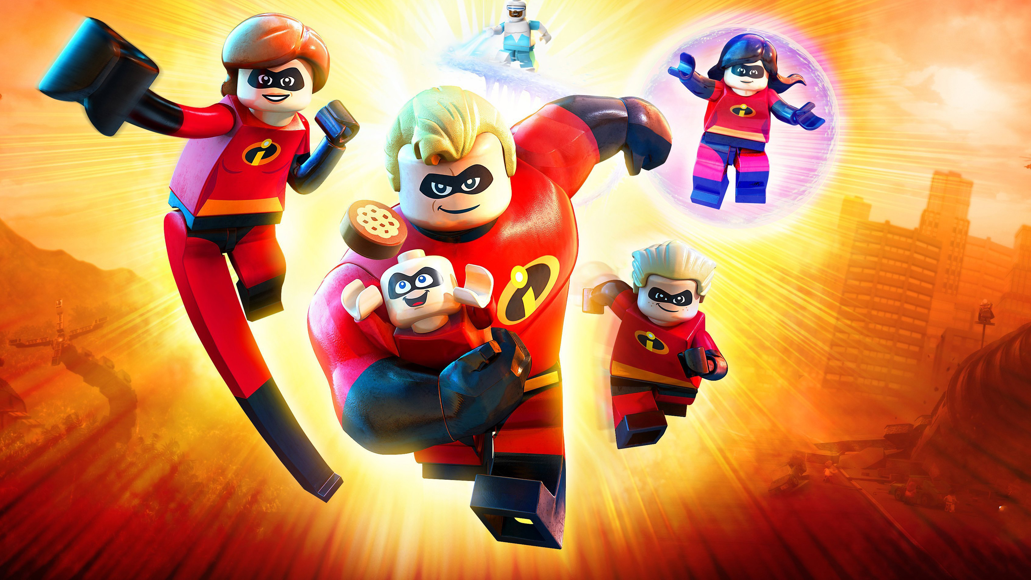 The Incredibles Lego Family with Frozone HD Wallpaper