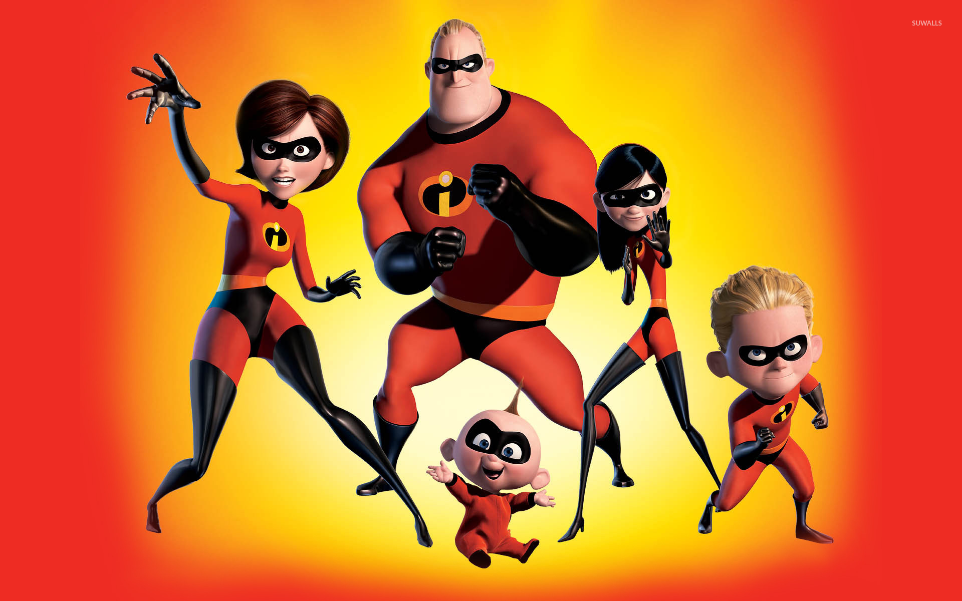 The Incredibles Family posing HD Wallpaper