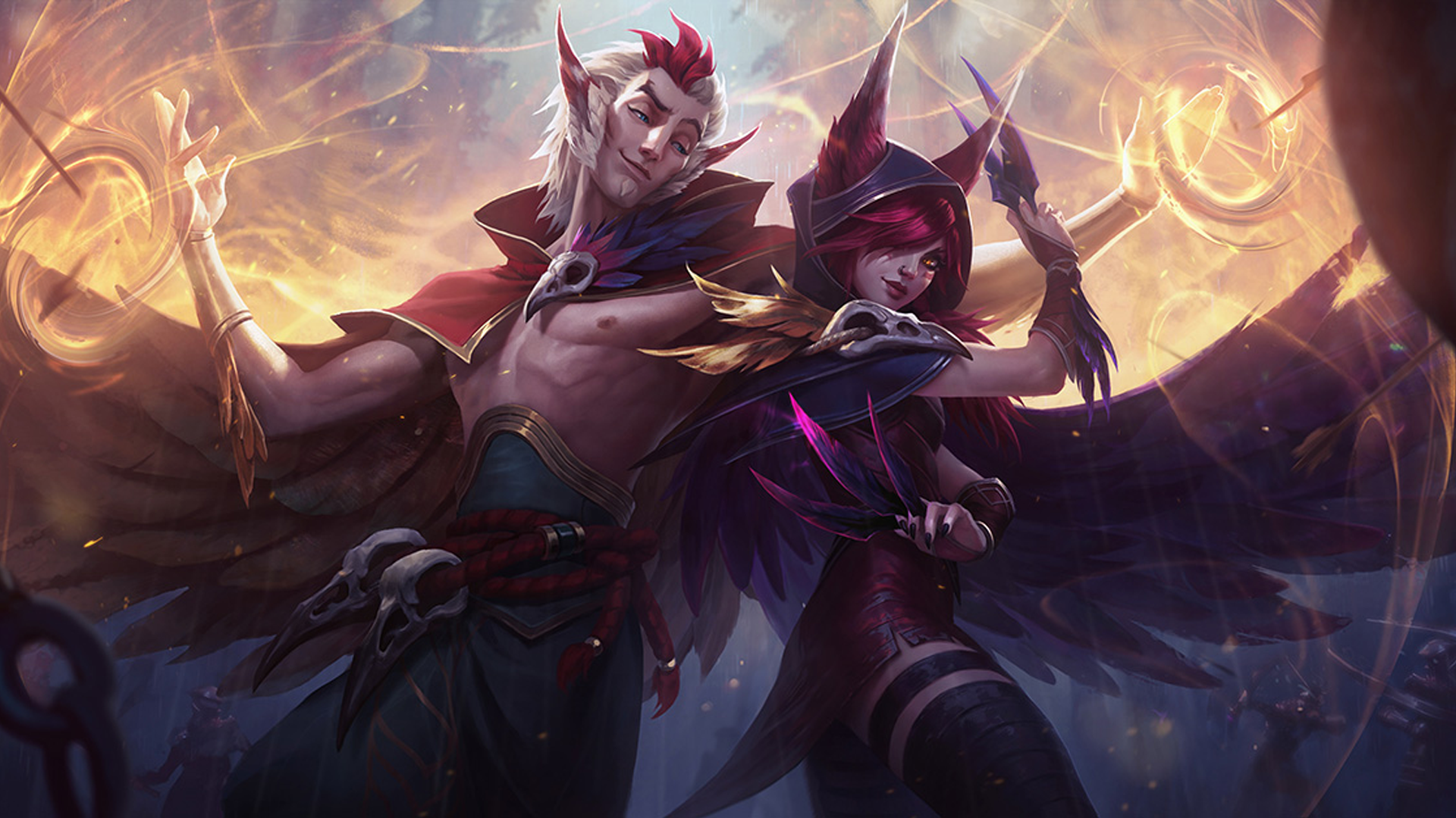 Xayah and Rakan from League of Legends HD Wallpaper