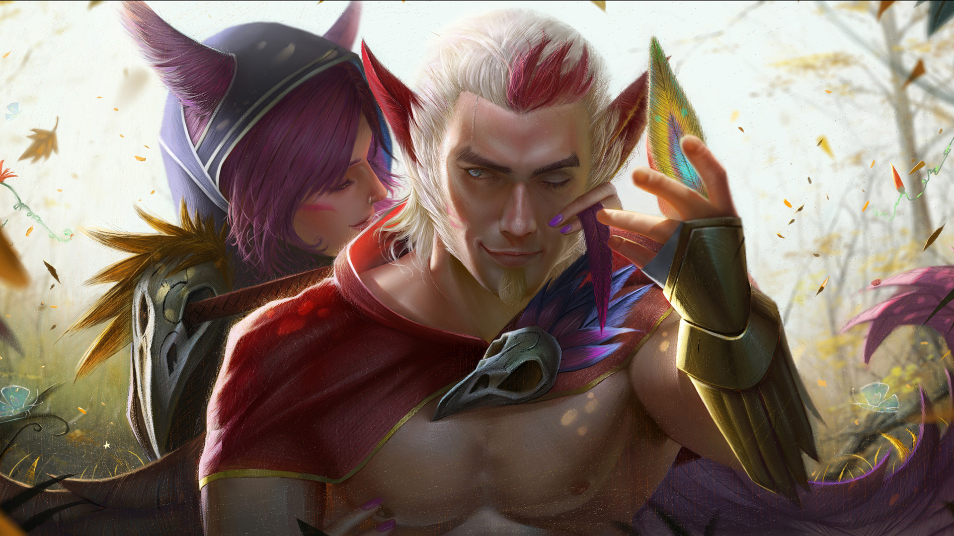 Xayah and Rakan from League of Legends HD Wallpaper