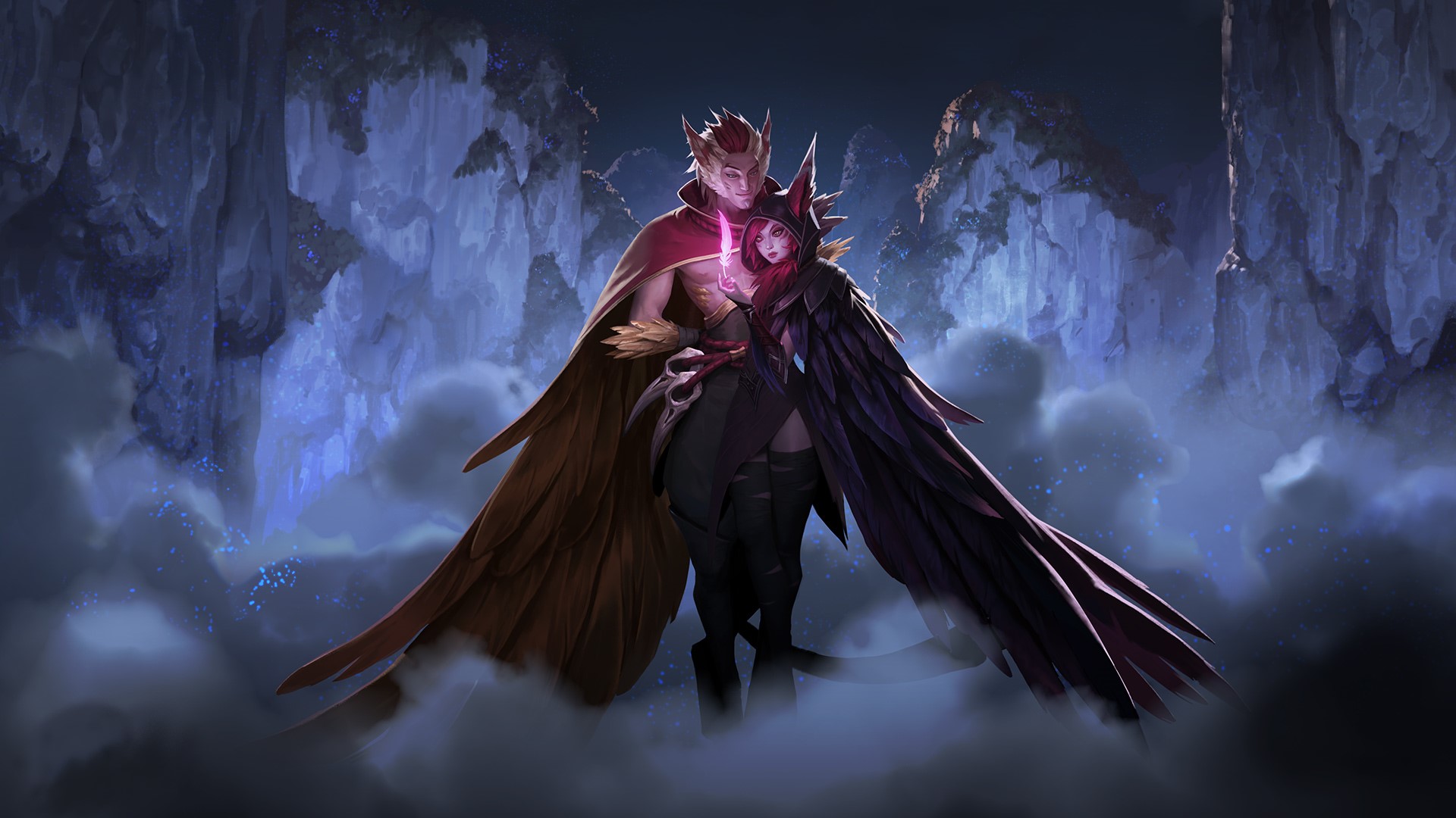 Xayah and Rakan from League of Legends HD Wallpaper