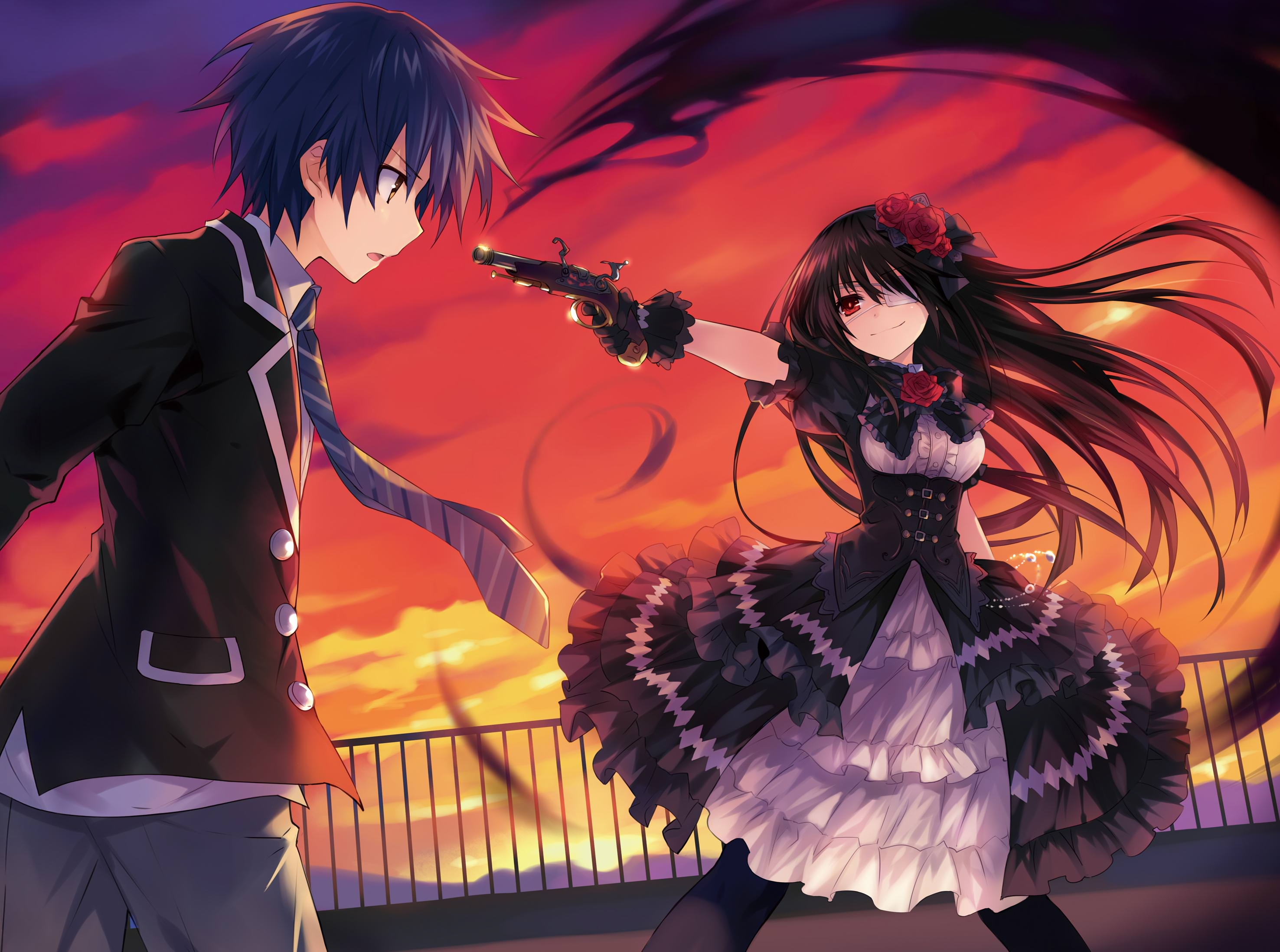 Kurumi Tokisaki and Shido Itsuka from Date A Live HD Wallpaper