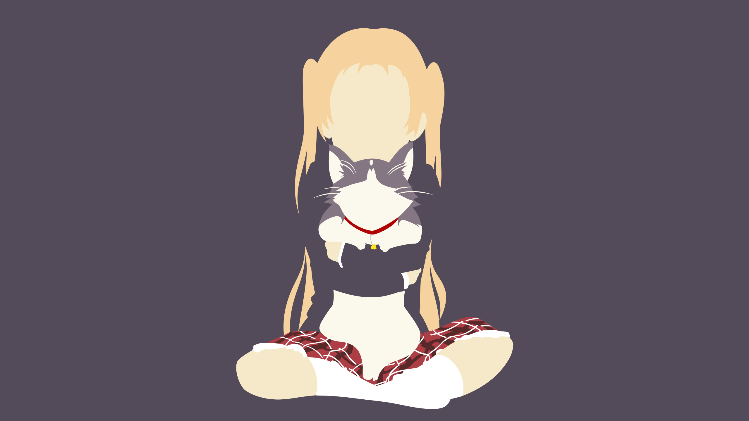 Sanae Dekomori with a Cat HD Wallpaper