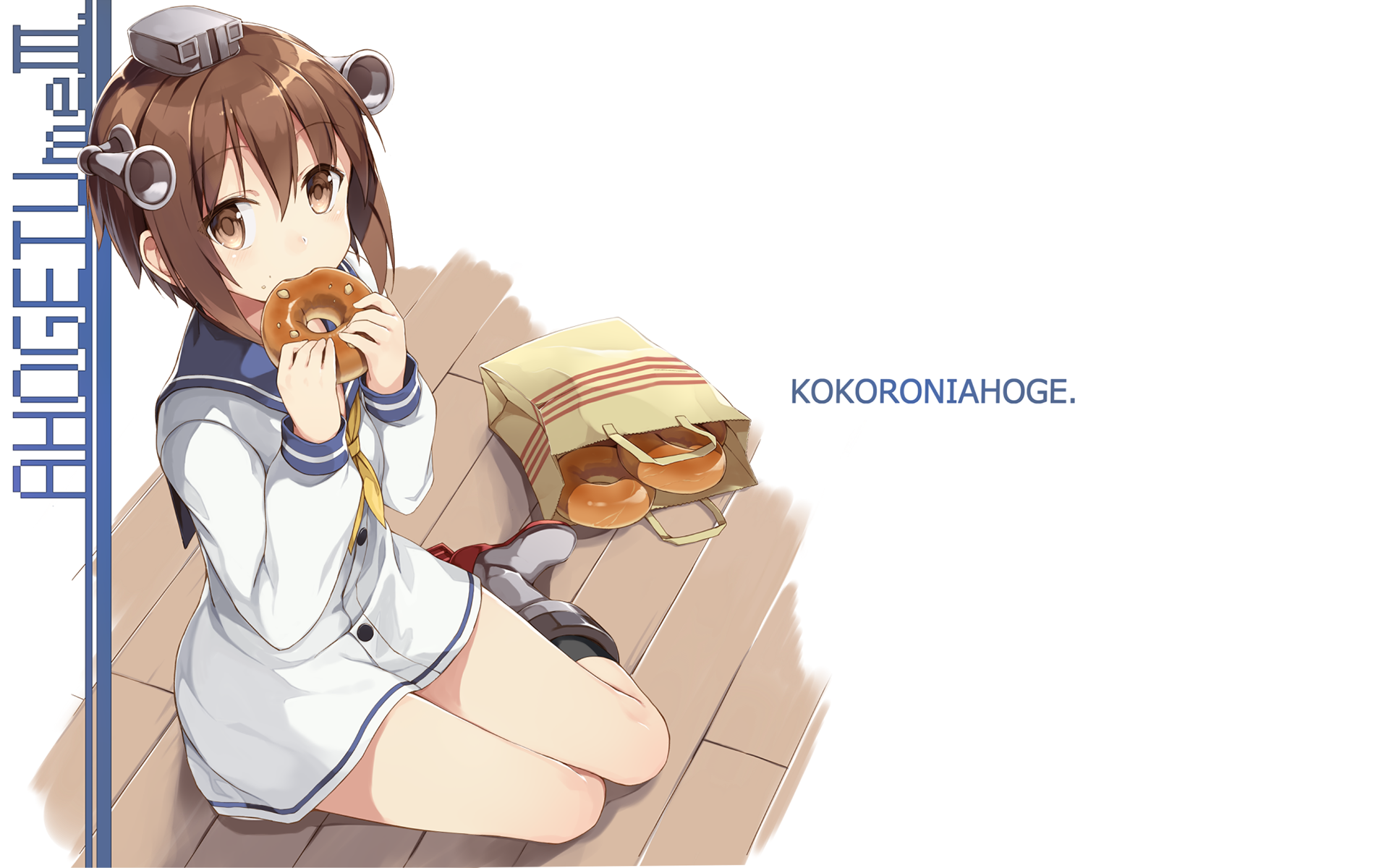 Yukikaze from Kancolle eating a donut HD Wallpaper