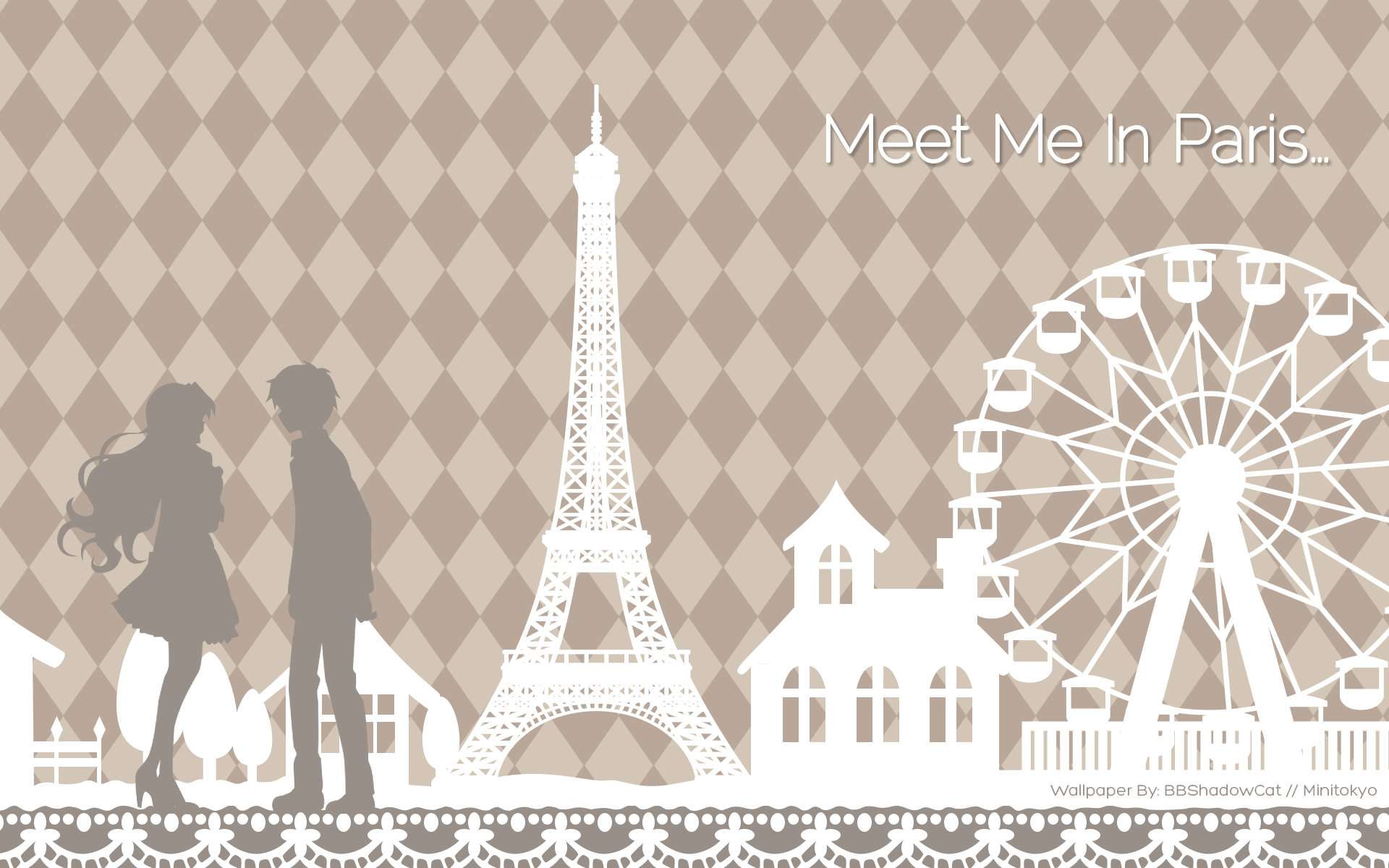 Meet Me In Paris Silhouette HD Wallpaper