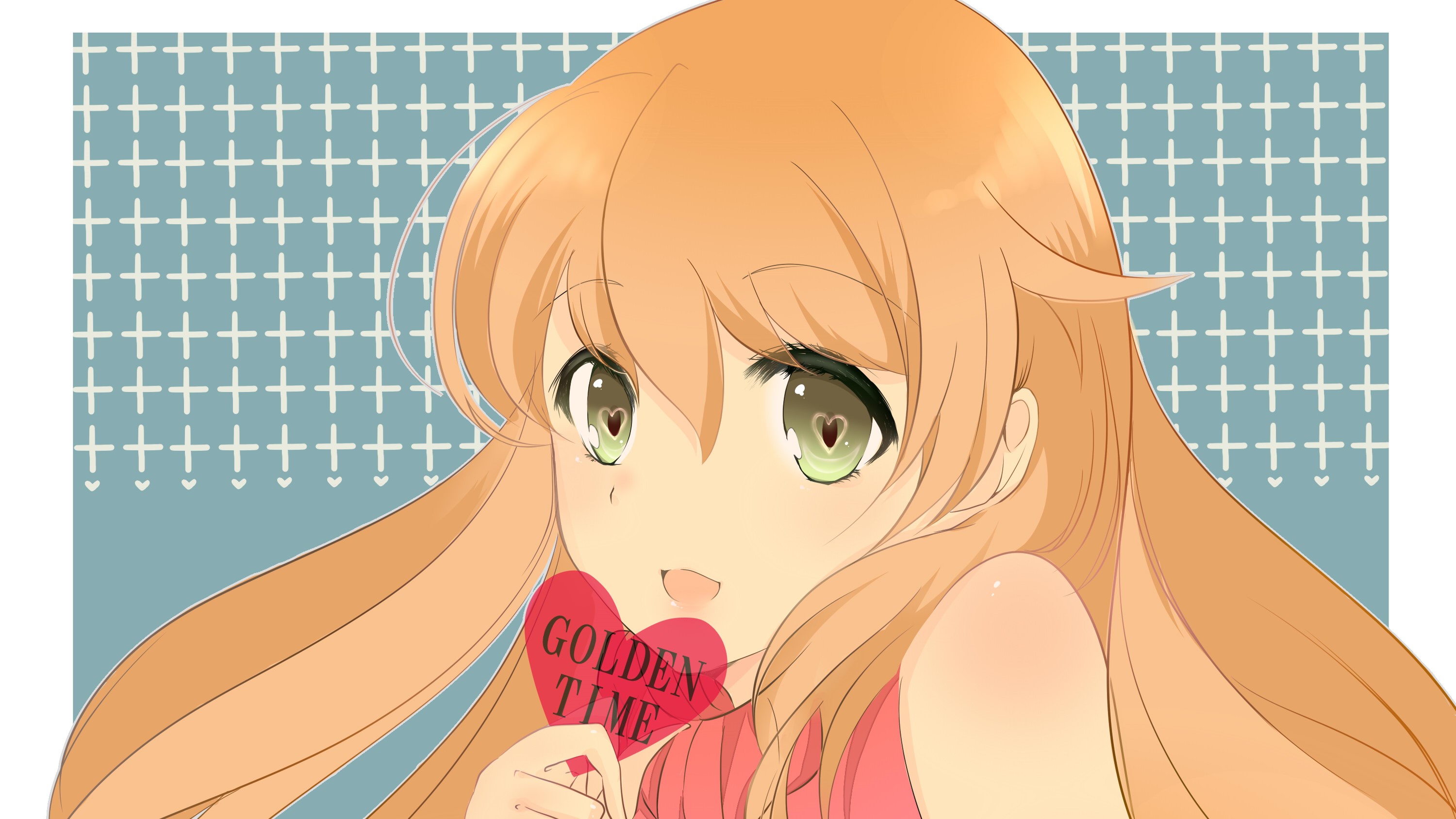 Kaga Kouko from Golden Time holding a heart candy HD Wallpaper