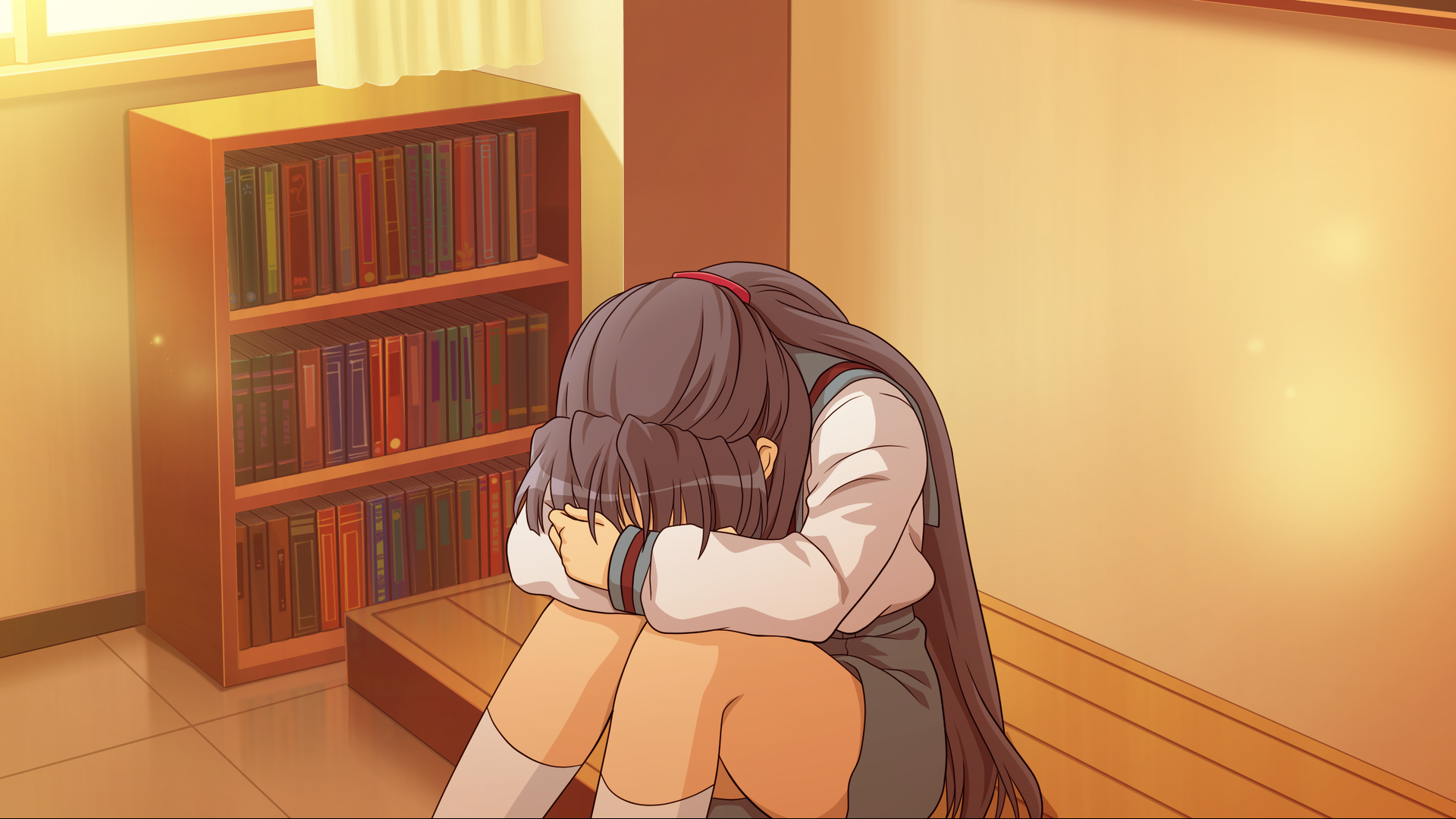 Ryōko Asakura crying in a room HD Wallpaper