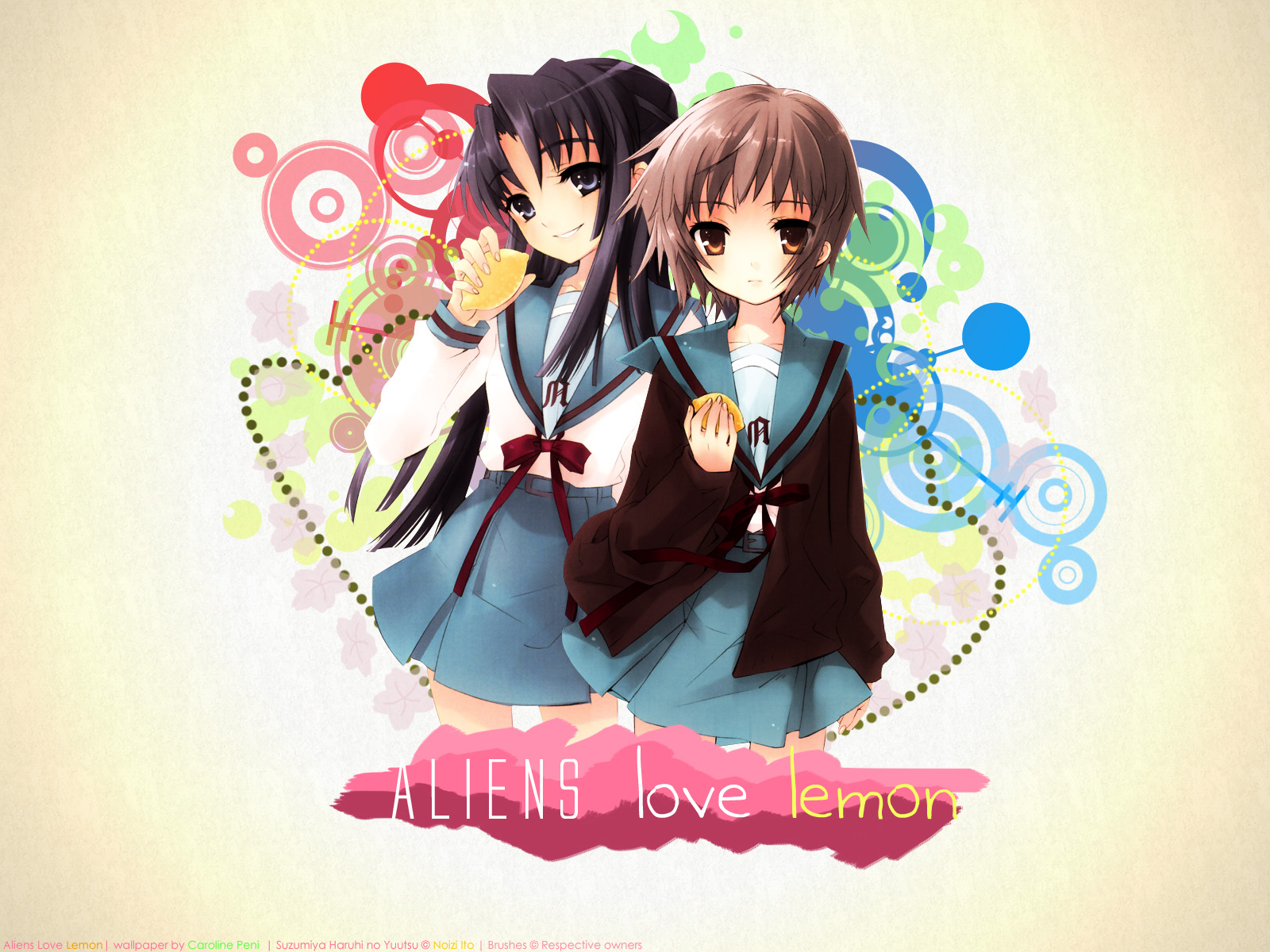 Ryōko Asakura and Haruhi Suzumiya from The Melancholy of Haruhi Suzumiya HD Wallpaper