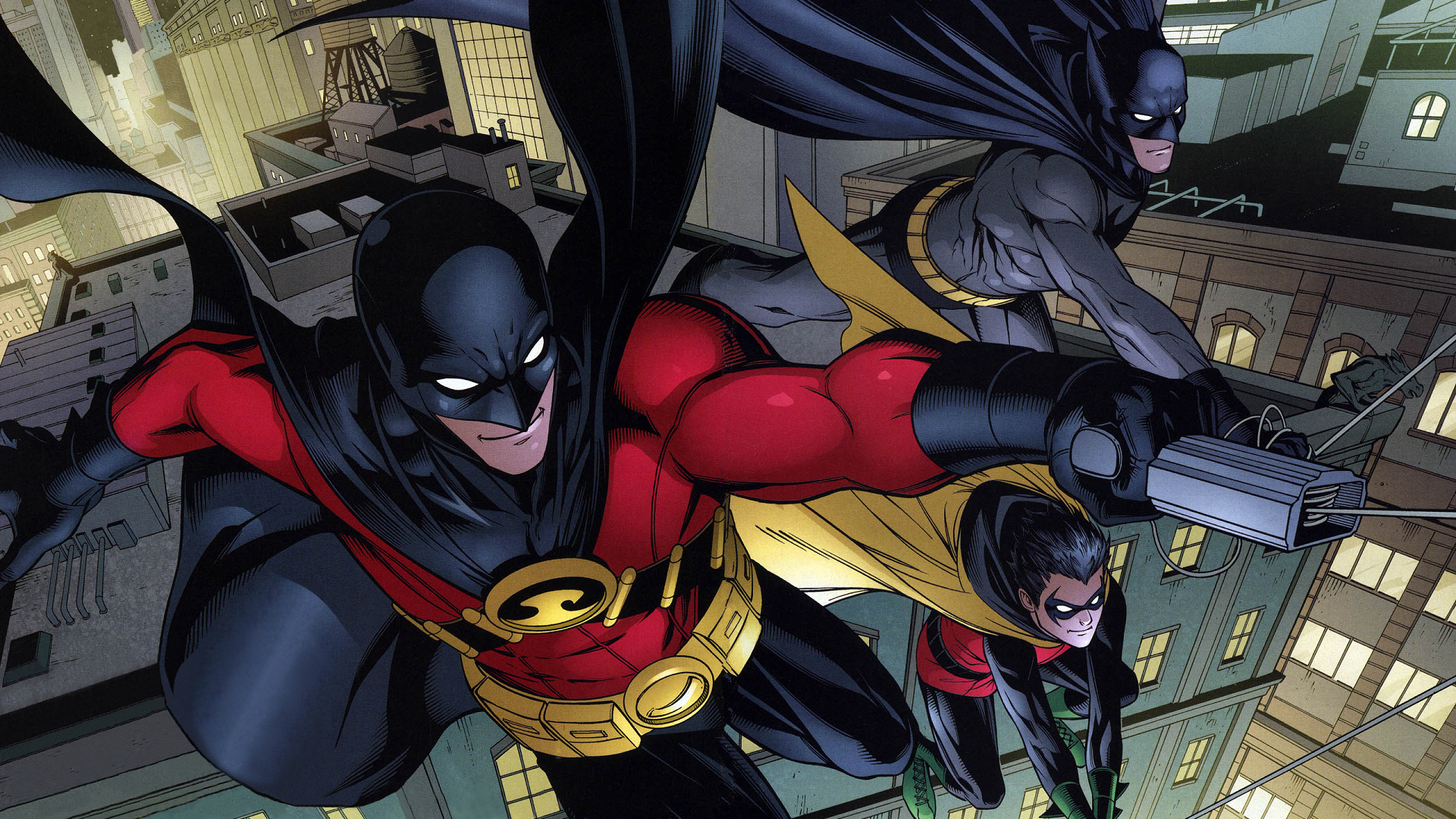 Batman and Robins in Gotham City HD Wallpaper