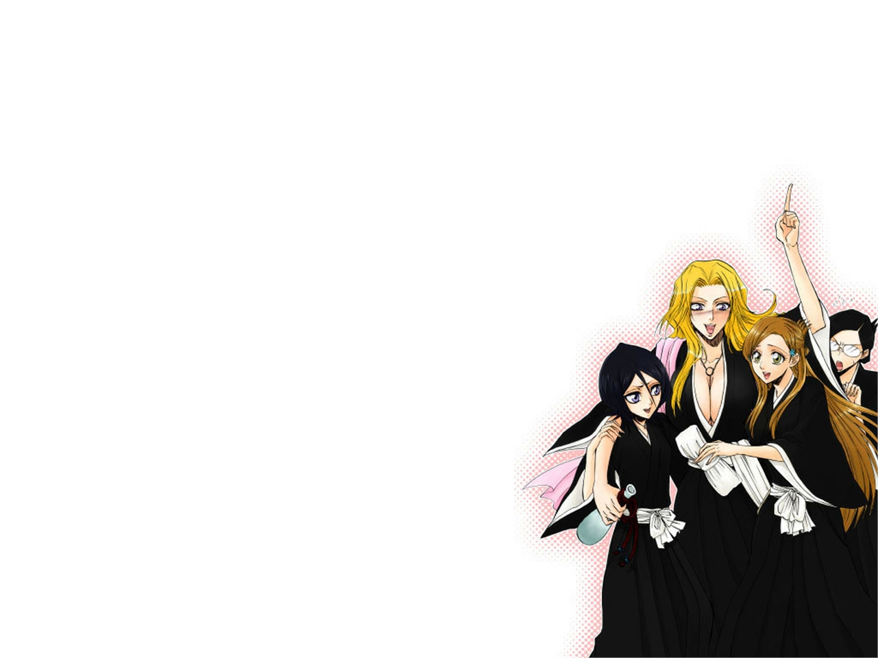 Rukia, Nanao, Rangiku, and Izuru from Bleach HD Wallpaper