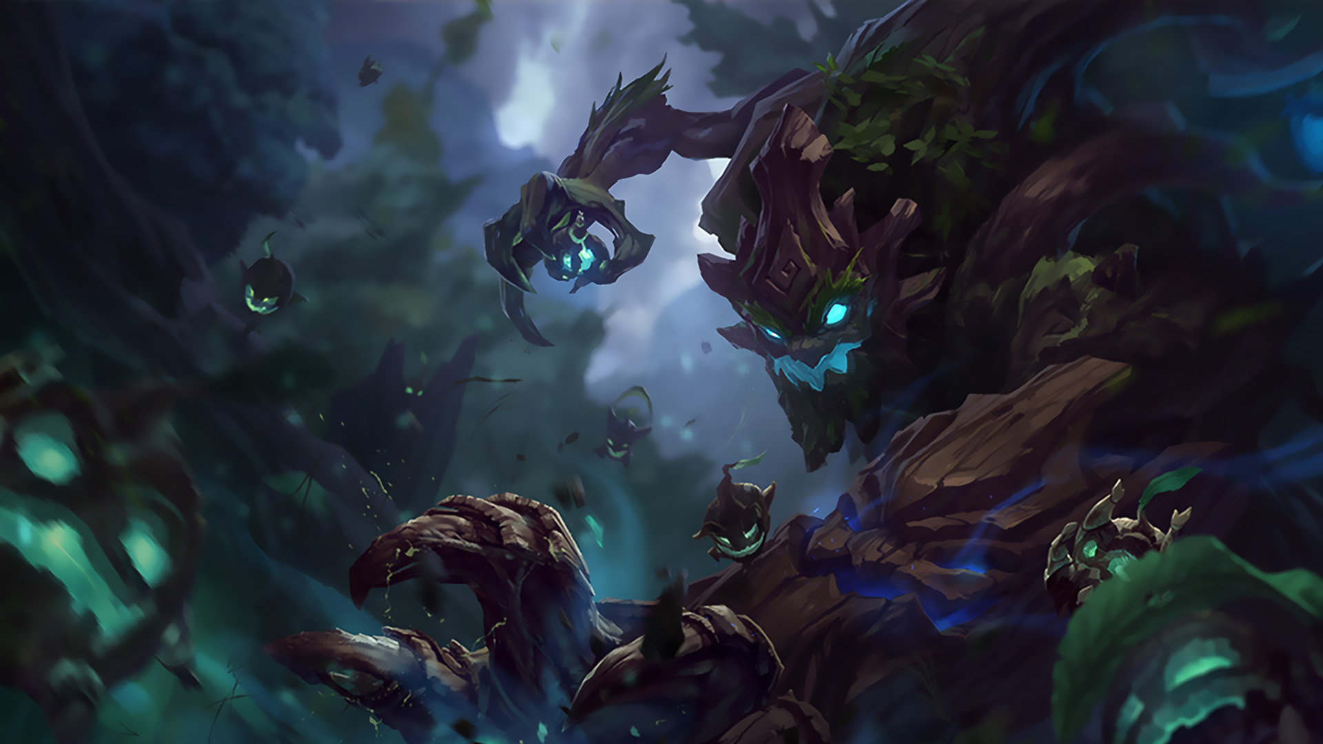 Maokai from League of Legends in a dark forest HD Wallpaper