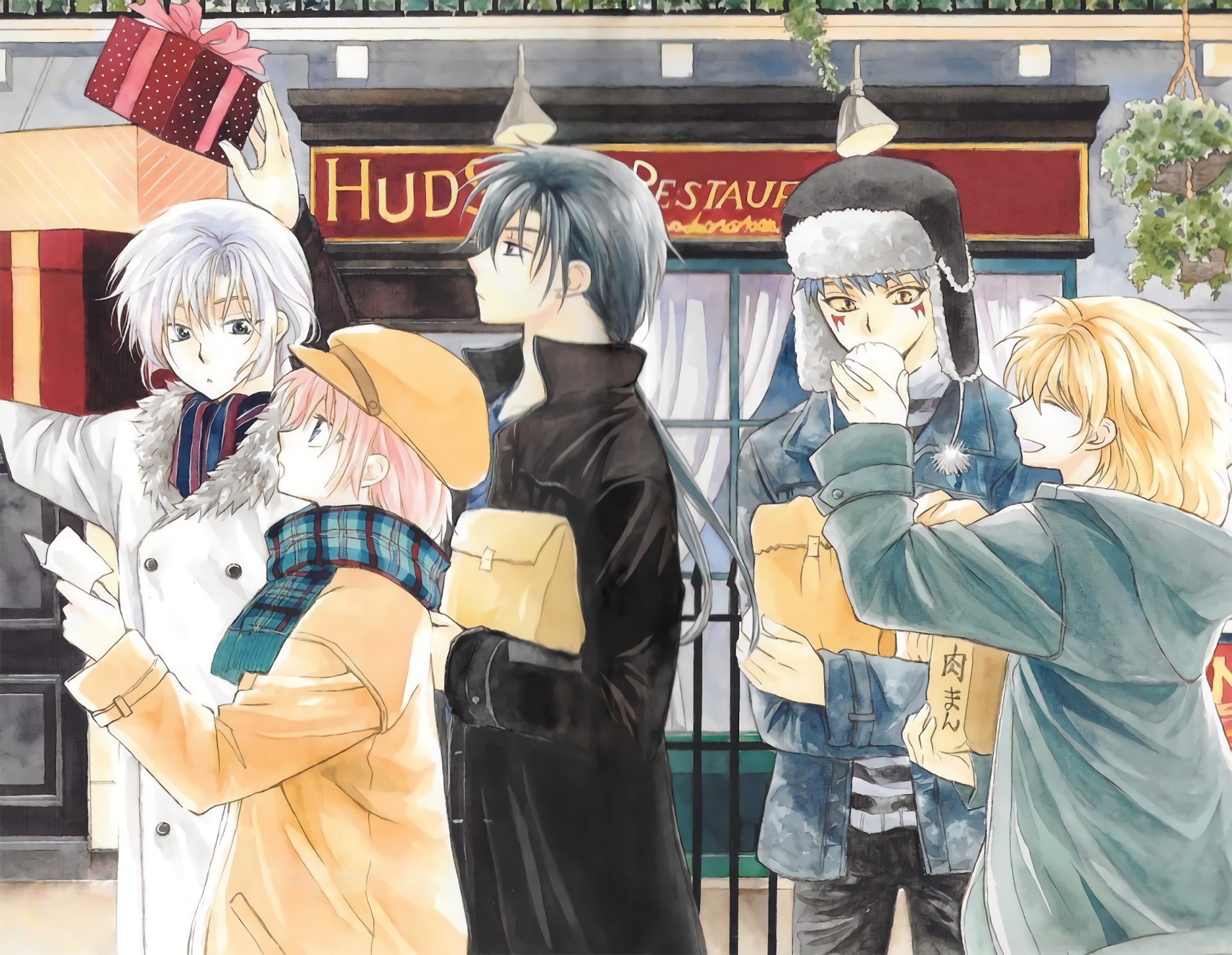 Characters from Yona of the Dawn holding gifts HD Wallpaper