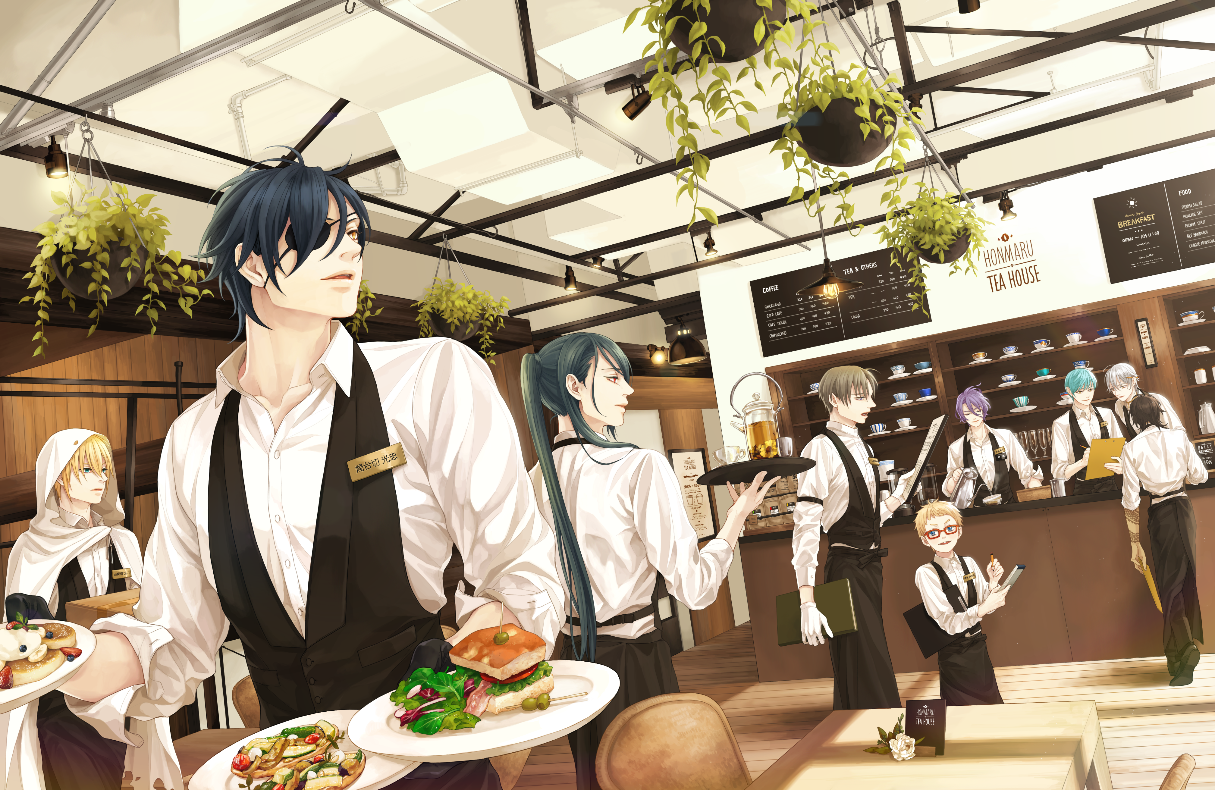Tsurumaru Kuninaga at Honmaru Tea House HD Wallpaper