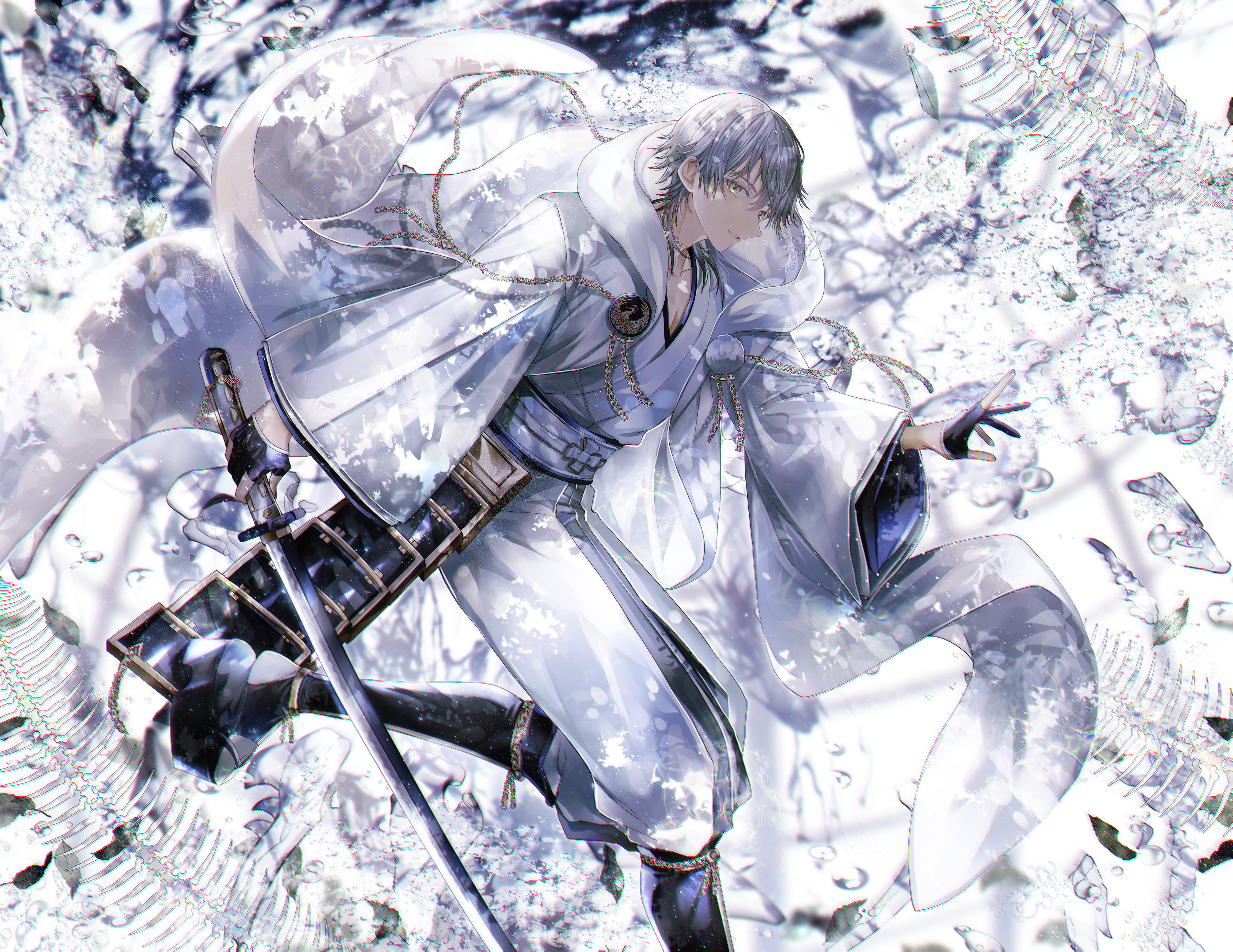 Tsurumaru Kuninaga from Touken Ranbu HD Wallpaper