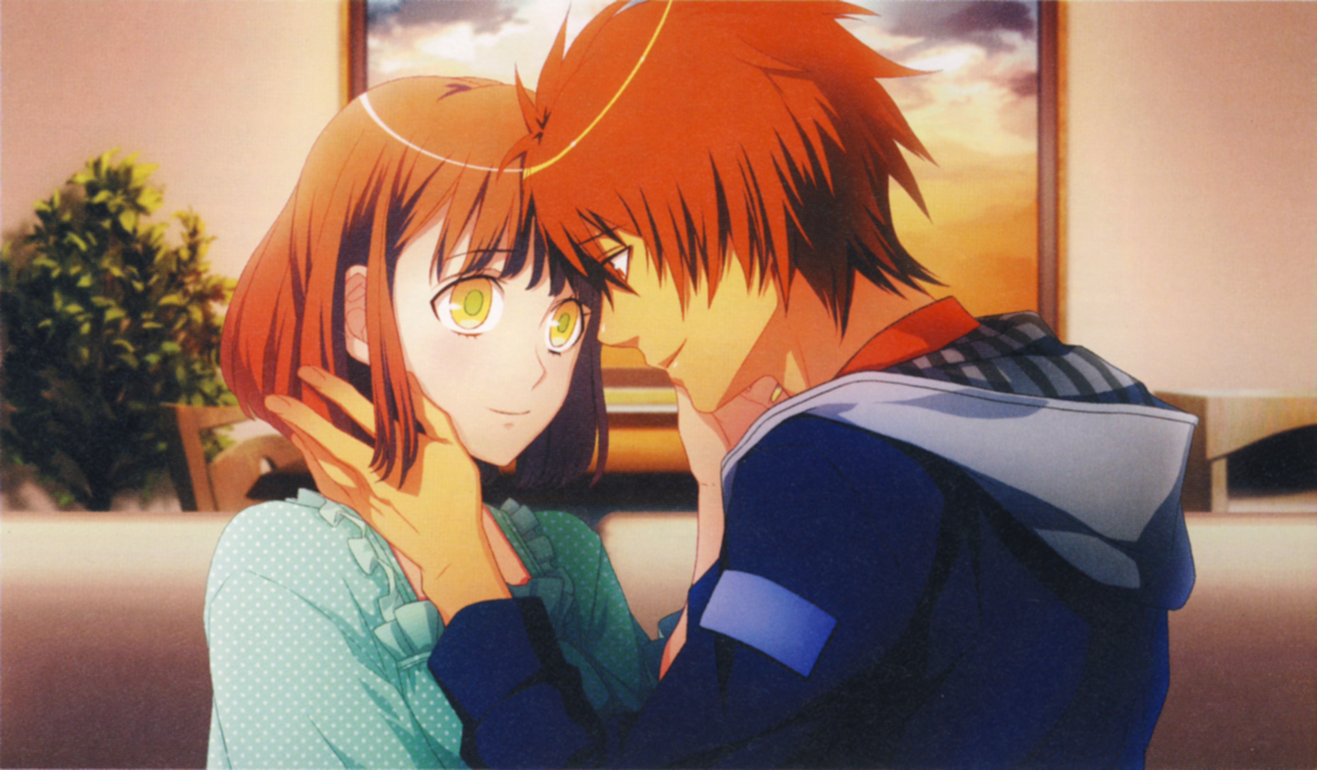 Nanami Haruka embracing a man HD Wallpaper