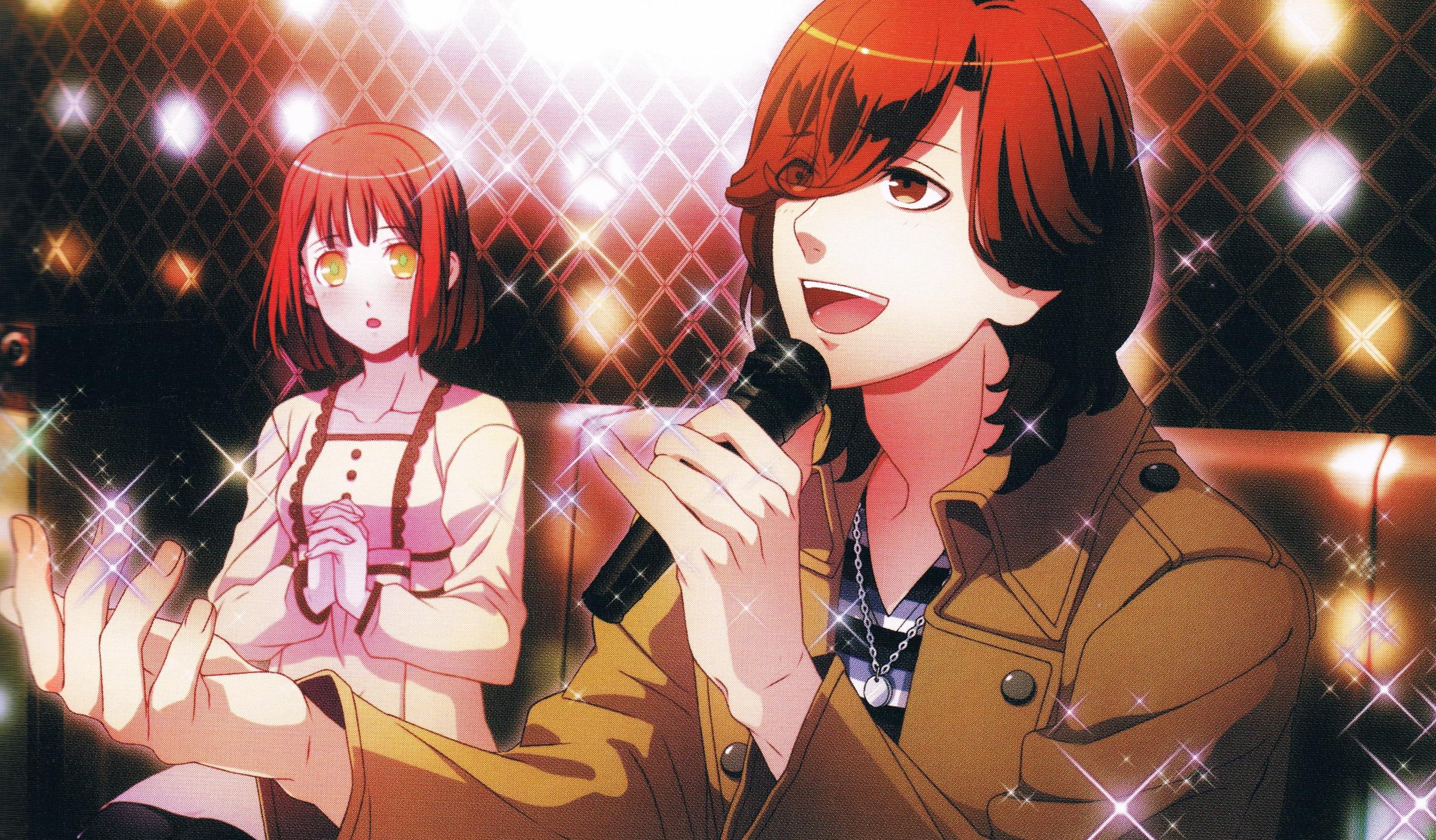 Nanami Haruka singing with a microphone HD Wallpaper