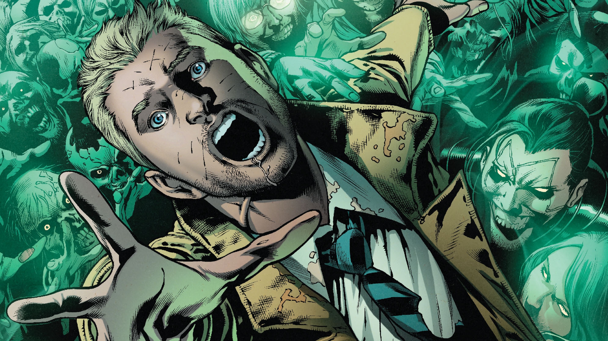 John Constantine surrounded by zombies HD Wallpaper