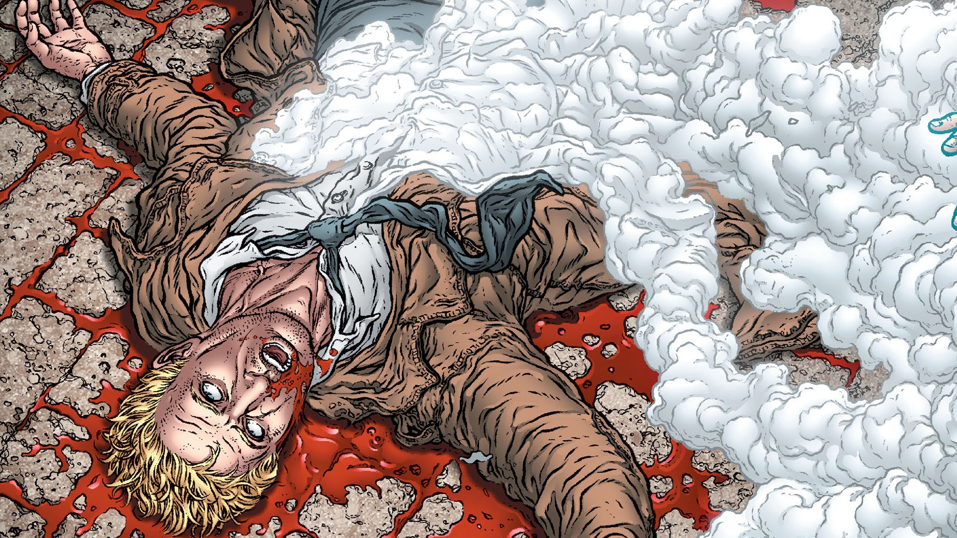 John Constantine from DC Comics lying in blood HD Wallpaper