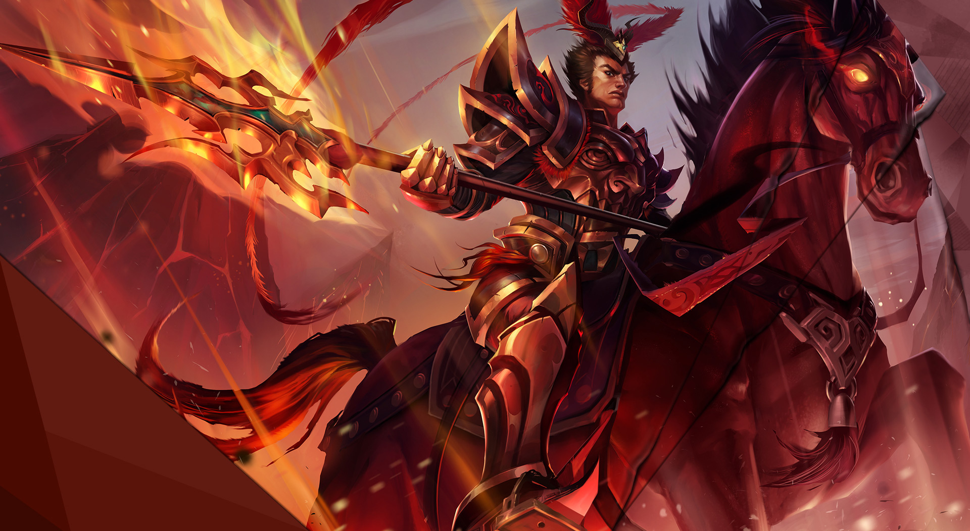Jarvan IV from League of Legends on horseback HD Wallpaper