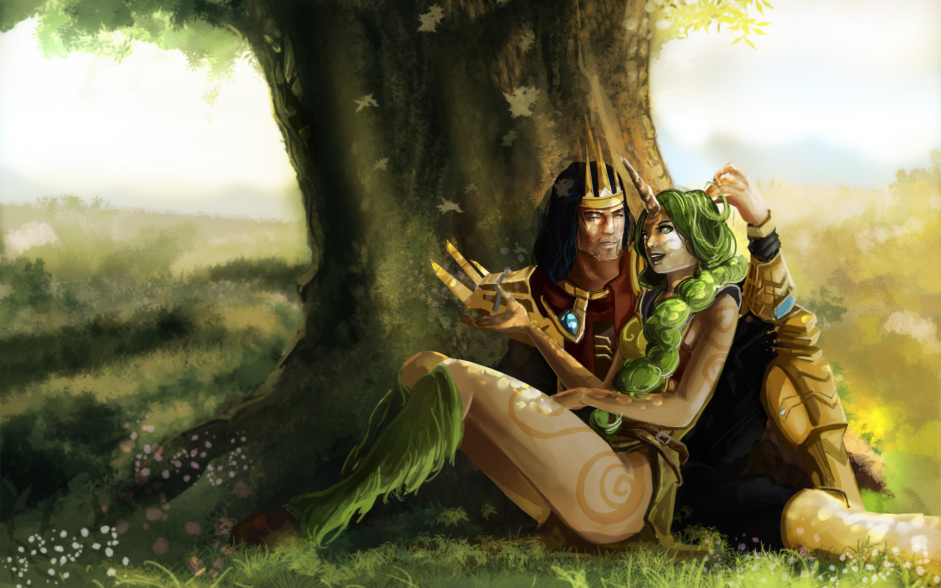 Jarvan IV and Lux from League of Legends HD Wallpaper