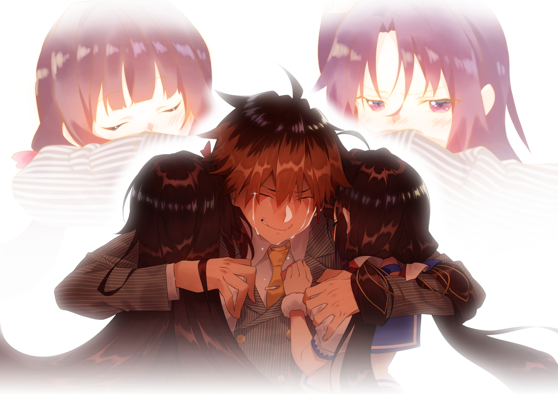 Ai Hinatsuru crying while being hugged HD Wallpaper