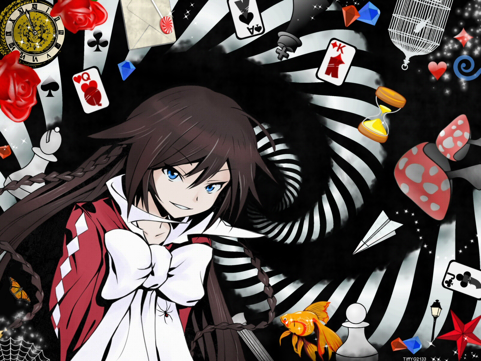 Alice Baskerville in a surreal, dark wonderland HD Wallpaper