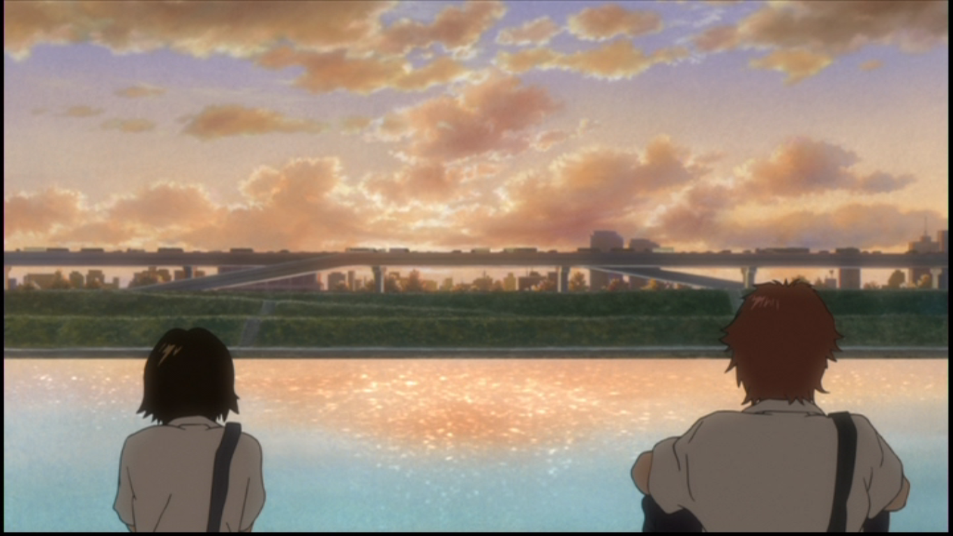 Makoto Konno by the river at sunset HD Wallpaper
