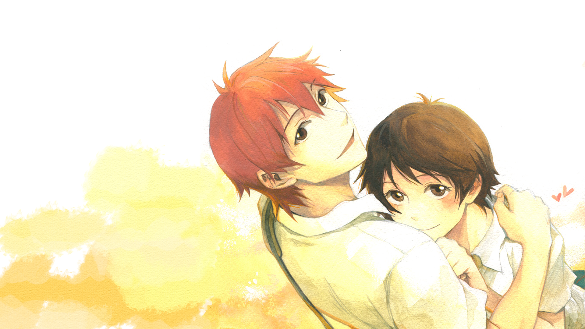 Makoto Konno embracing another boy HD Wallpaper