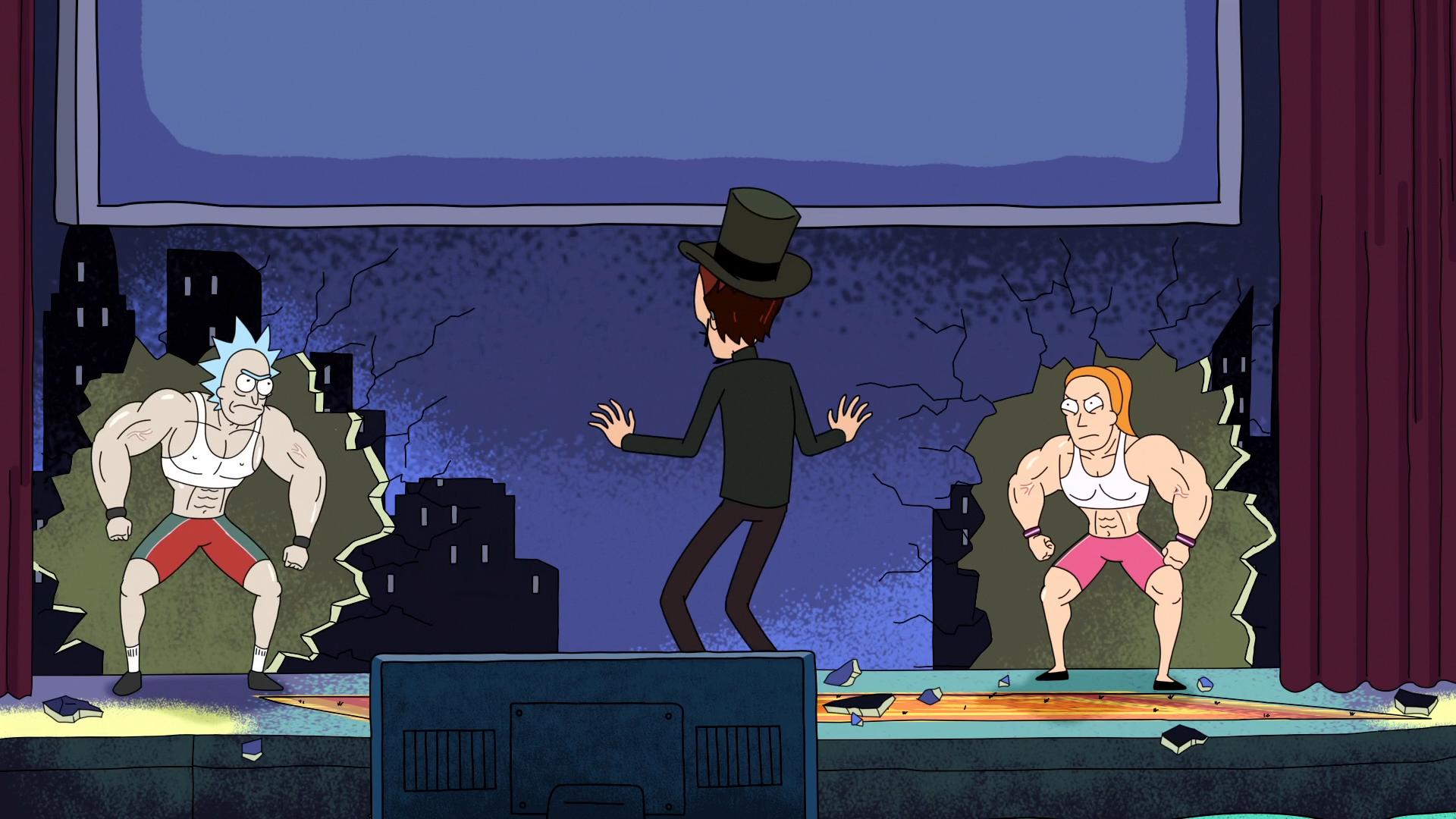 Rick and Morty and Summer Smith in a performance HD Wallpaper