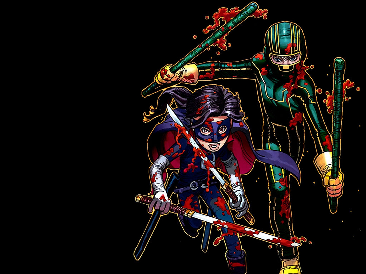 Hit-Girl from Kick-Ass covered in blood HD Wallpaper
