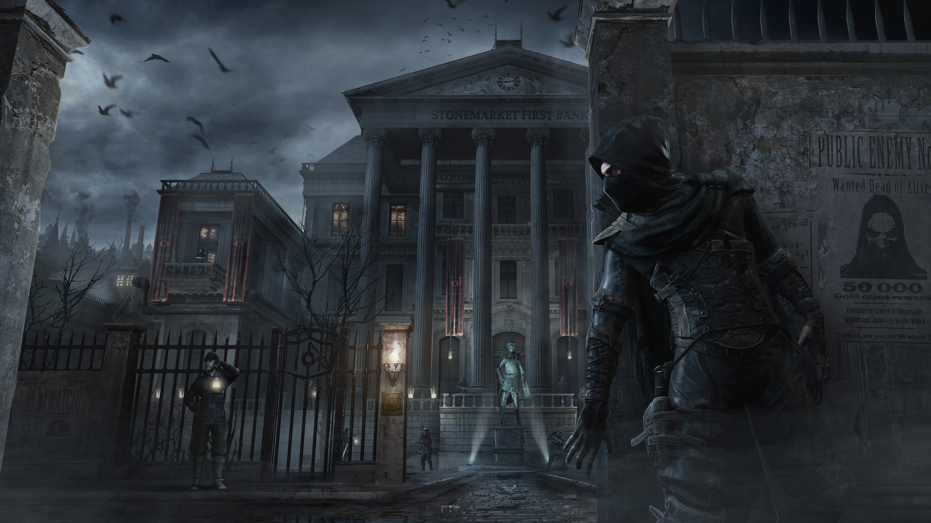 Garrett from Thief in front of Stonemarket First Bank HD Wallpaper