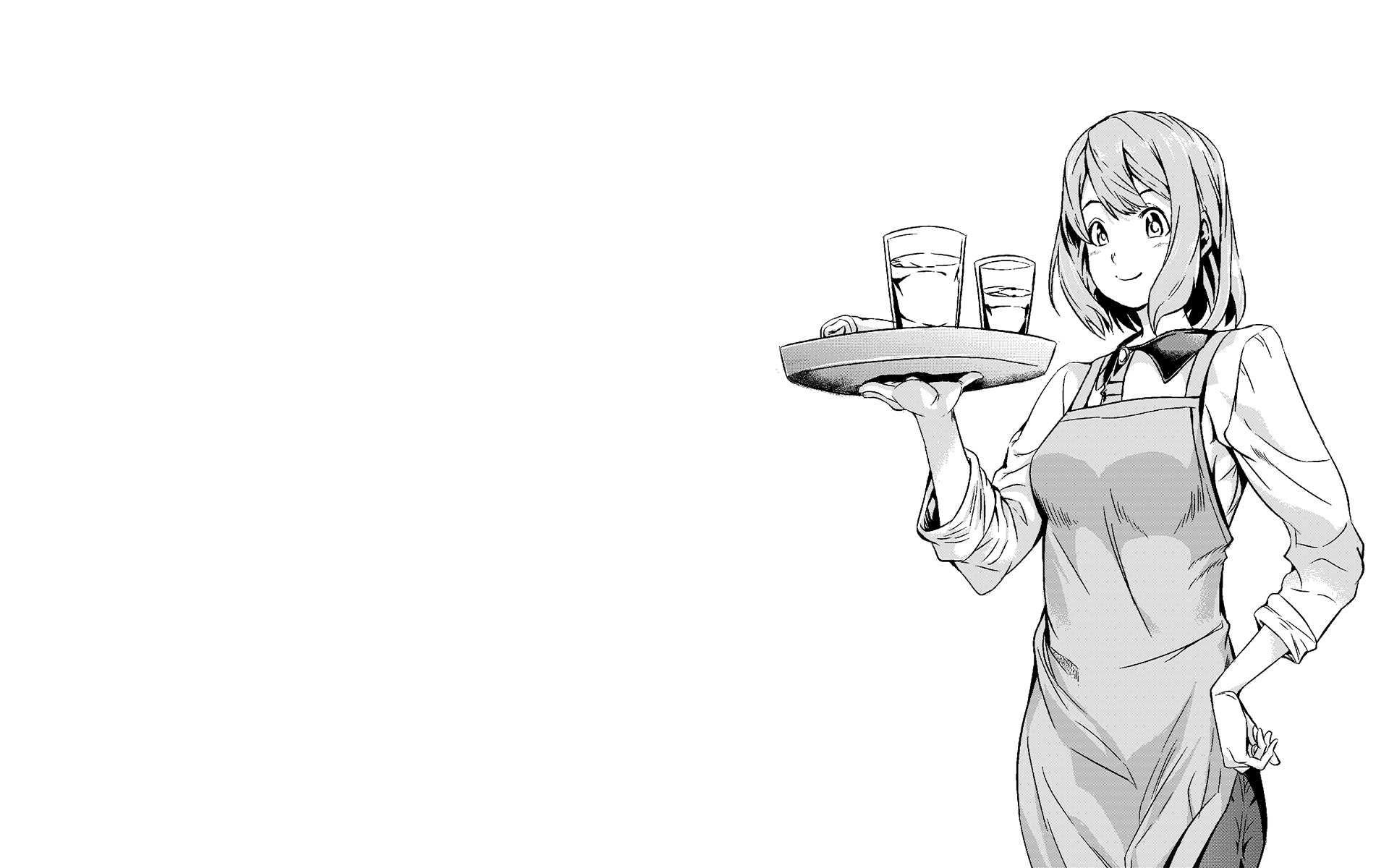 Hisako Arato from Food Wars! holding a tray HD Wallpaper