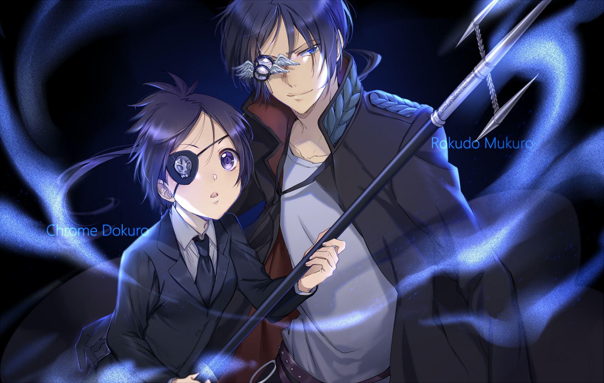 Chrome Dokuro and Rokudo Mukuro from Katekyo Hitman Reborn! HD Wallpaper