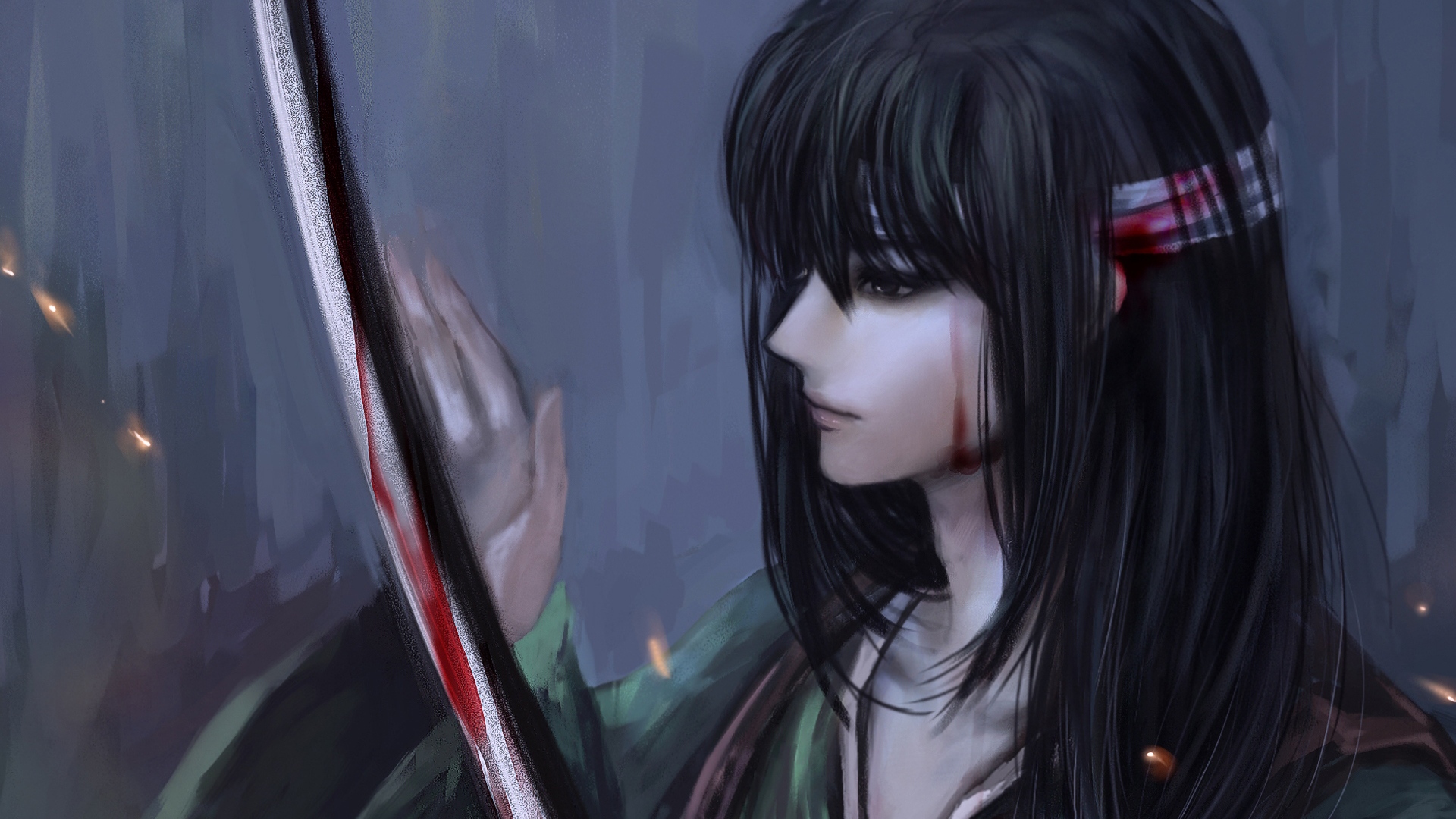 Kotaro Katsura with a bloody sword HD Wallpaper