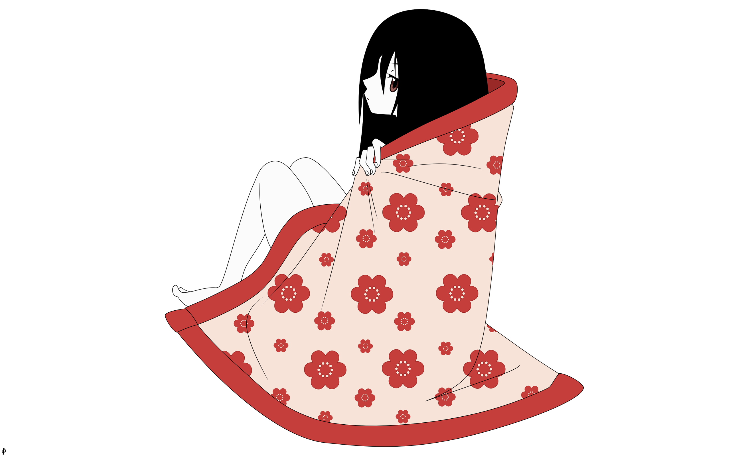 Kiri Komori sitting wrapped in a blanket HD Wallpaper