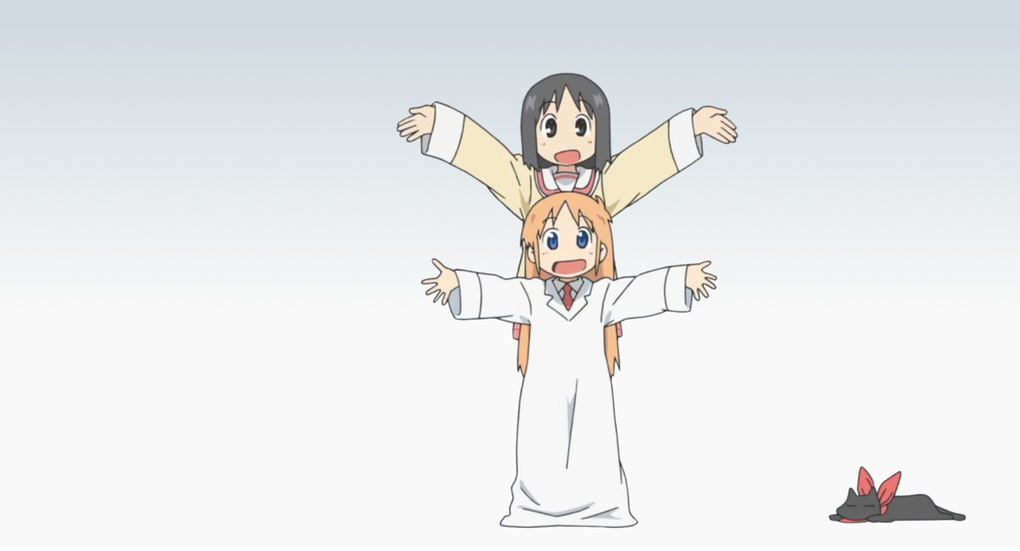 Nano Shinonome and Sakamoto from Nichijou HD Wallpaper