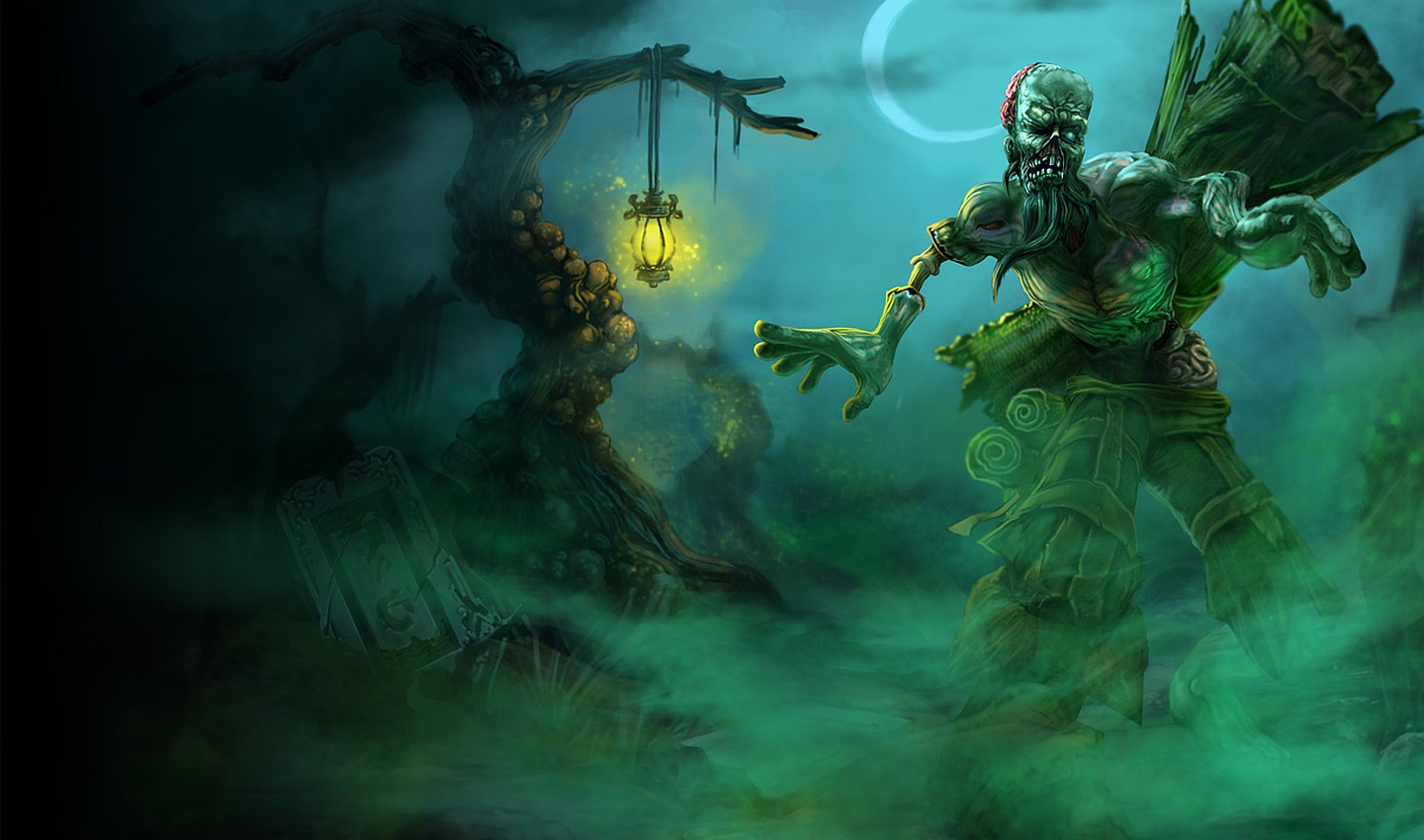 Ryze from League of Legends in a graveyard HD Wallpaper