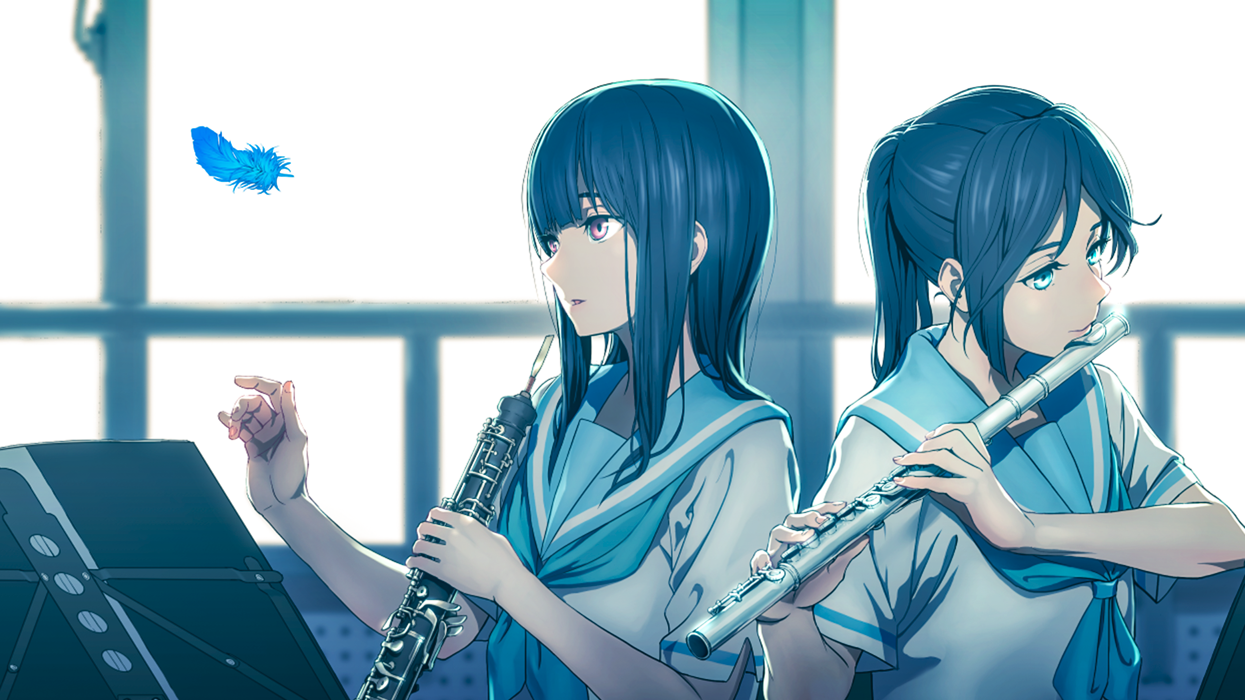 Mizore Yoroizuka playing oboe and flute HD Wallpaper