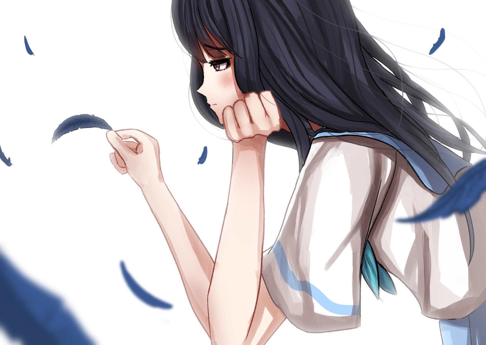 Mizore Yoroizuka holding a feather HD Wallpaper