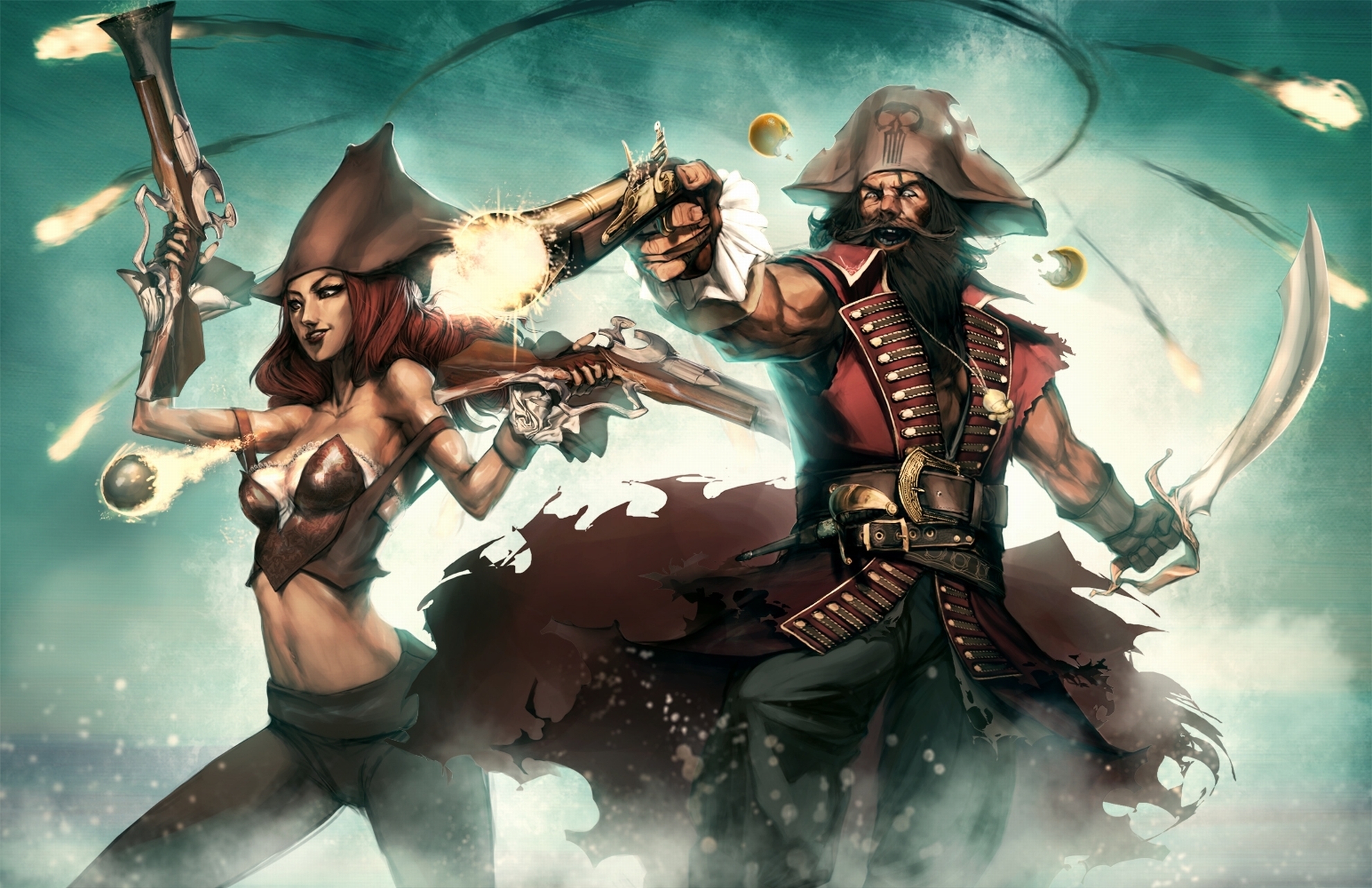 Gangplank and Miss Fortune from League of Legends HD Wallpaper