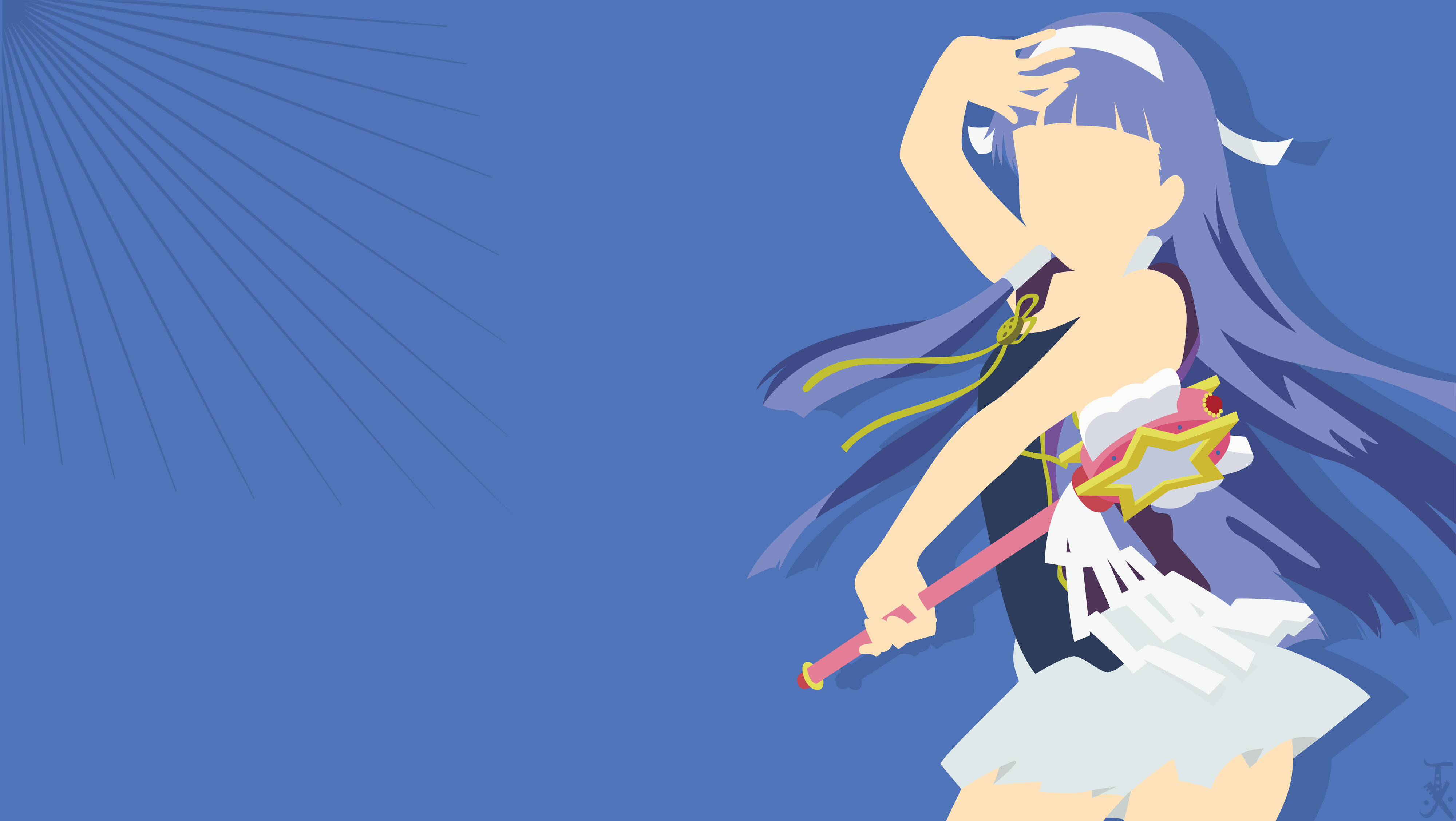 Nagi from Kannagi holding a magical staff HD Wallpaper