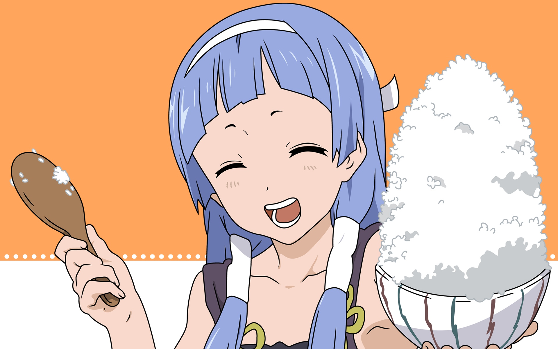 Nagi from Kannagi holding a bowl of rice HD Wallpaper