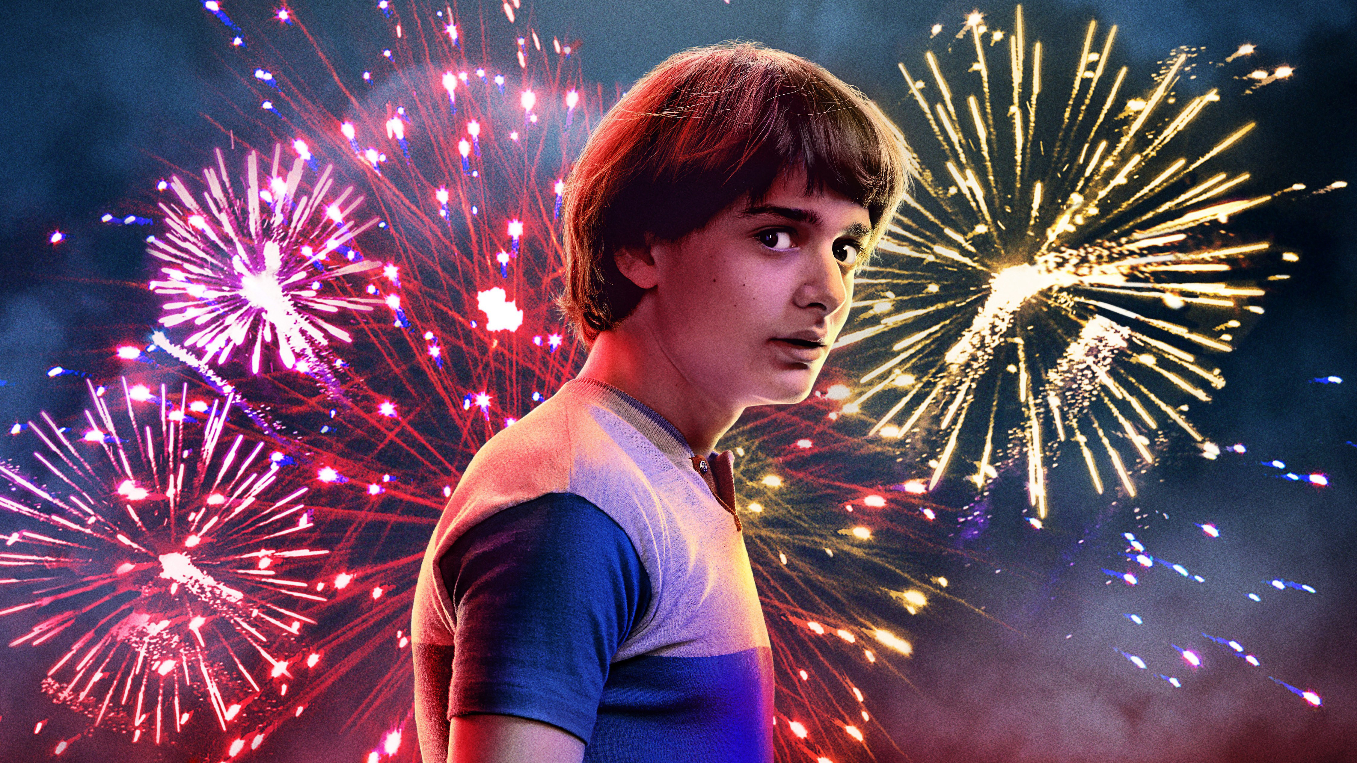 Will Byers from Stranger Things with Fireworks HD Wallpaper