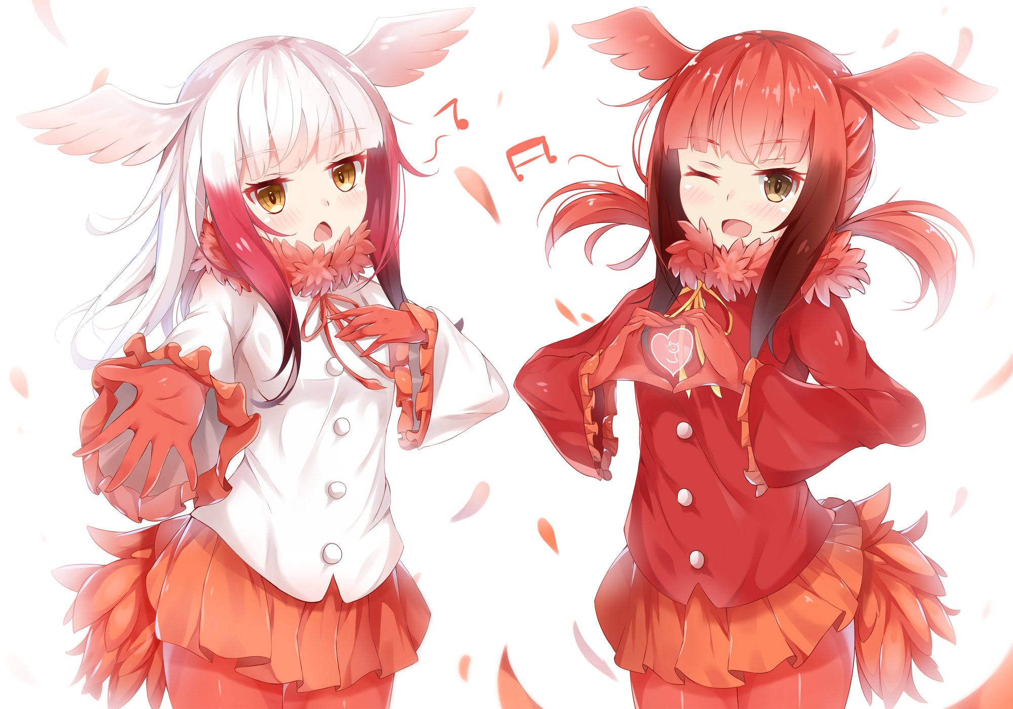Two Crested Ibis characters singing HD Wallpaper