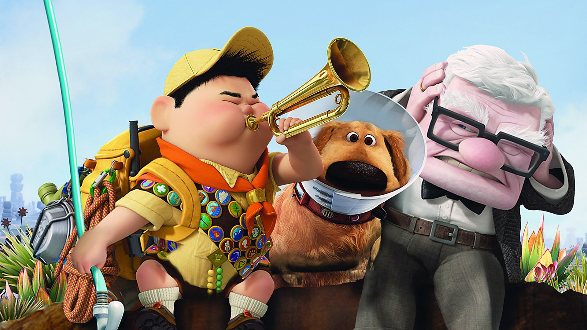 Russell, Dug, and Carl Fredricksen from Up HD Wallpaper